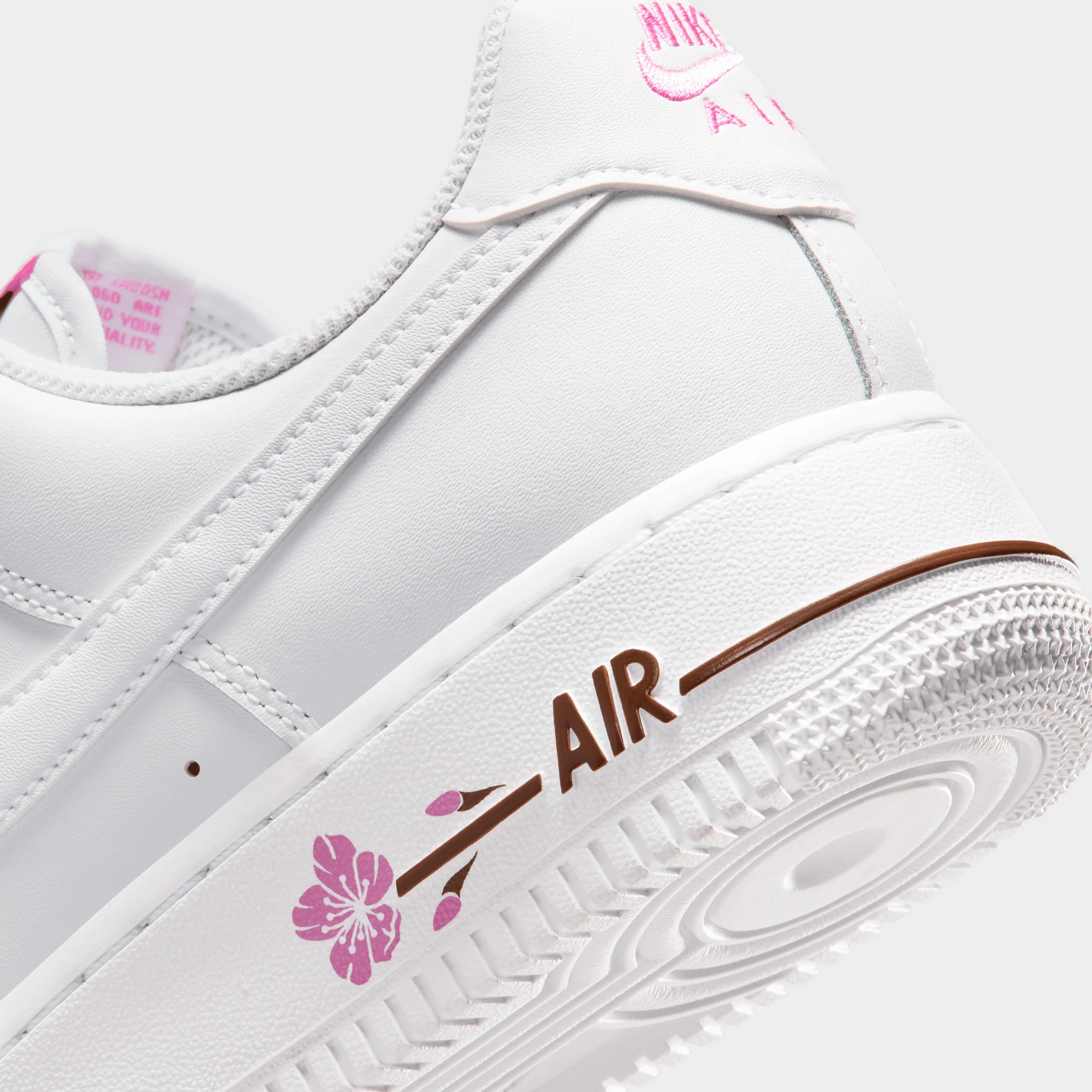 Nike Women's Air Force 1 White / White - Playful Pink - Image 3