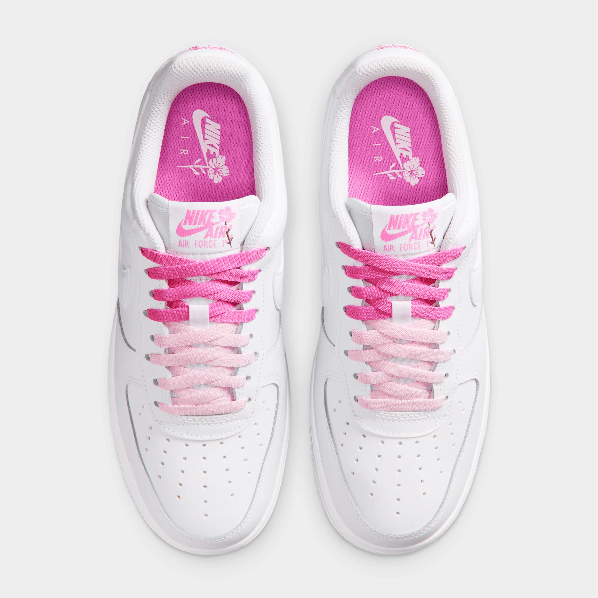 Nike Women's Air Force 1 White / White - Playful Pink - Image 5