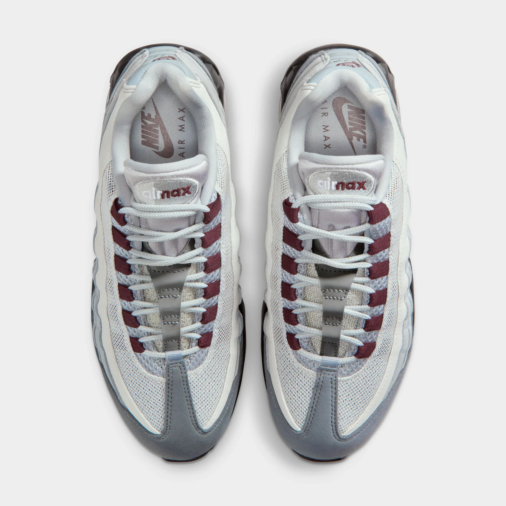 Nike Women's Air Max 95 Smoke Grey / Burgundy Crush - Light Smoke Grey - Image 5