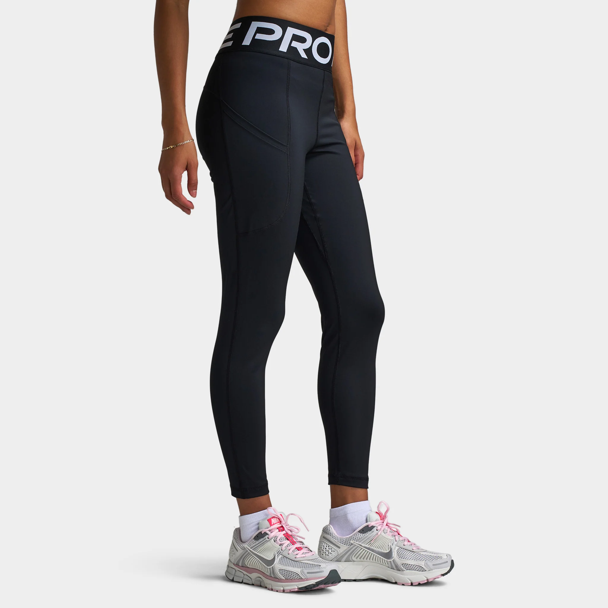 Nike Pro Sculpt Women's High-Waisted 7/8 Leggings with Pockets Black / White - Image 3