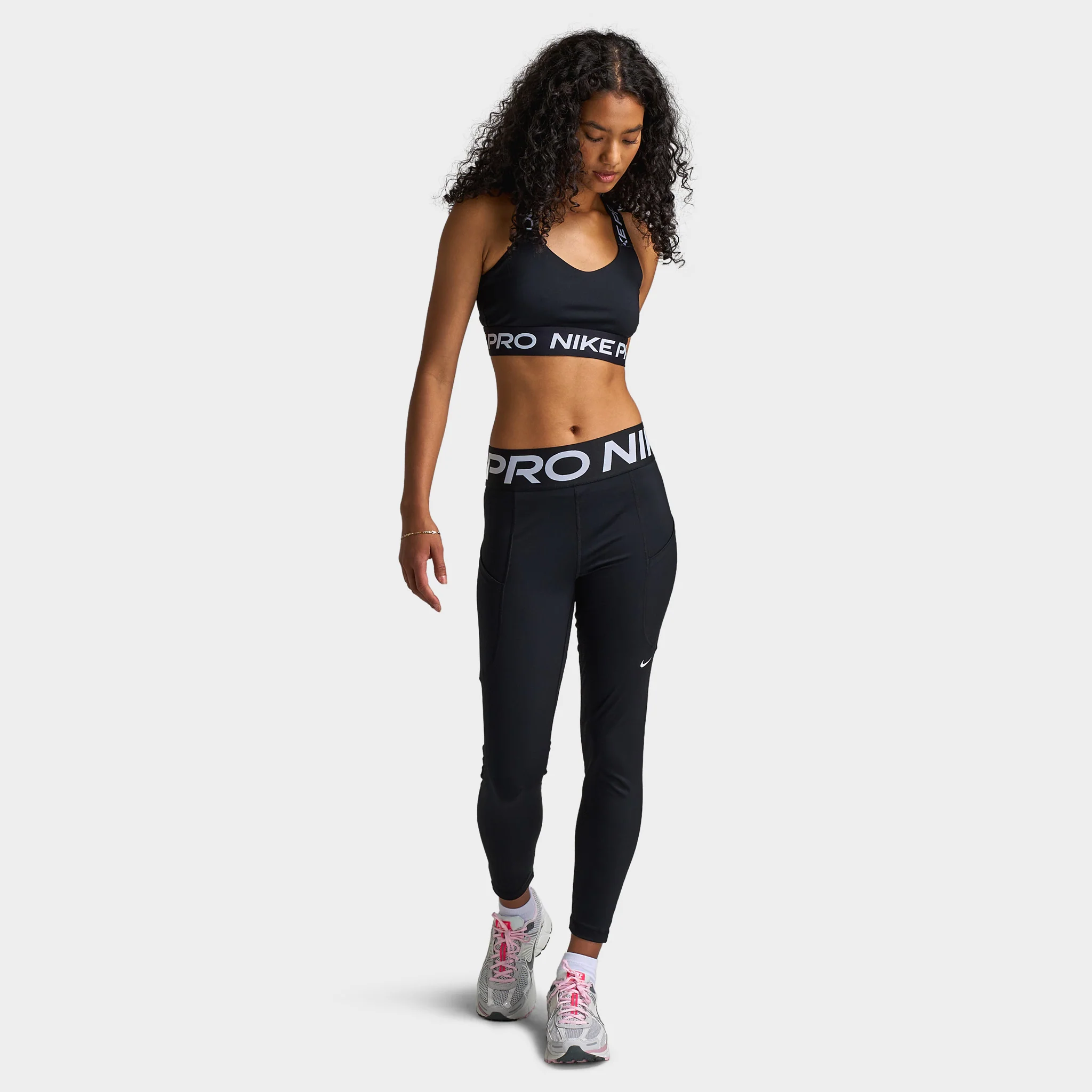 Nike Pro Sculpt Women's High-Waisted 7/8 Leggings with Pockets Black / White - Image 5