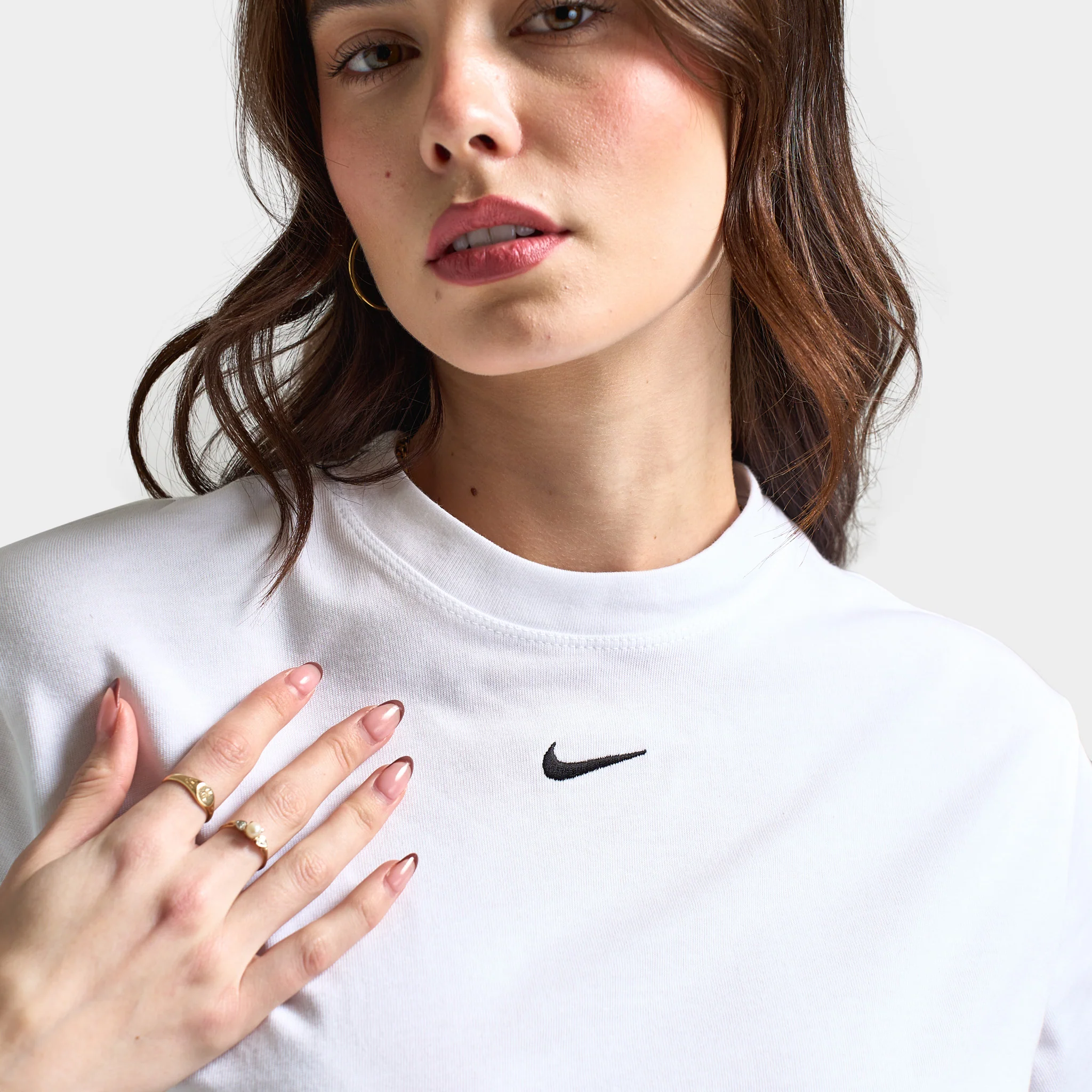 Nike Sportswear Women's Essential Boxy T-Shirt White / Black - Image 3