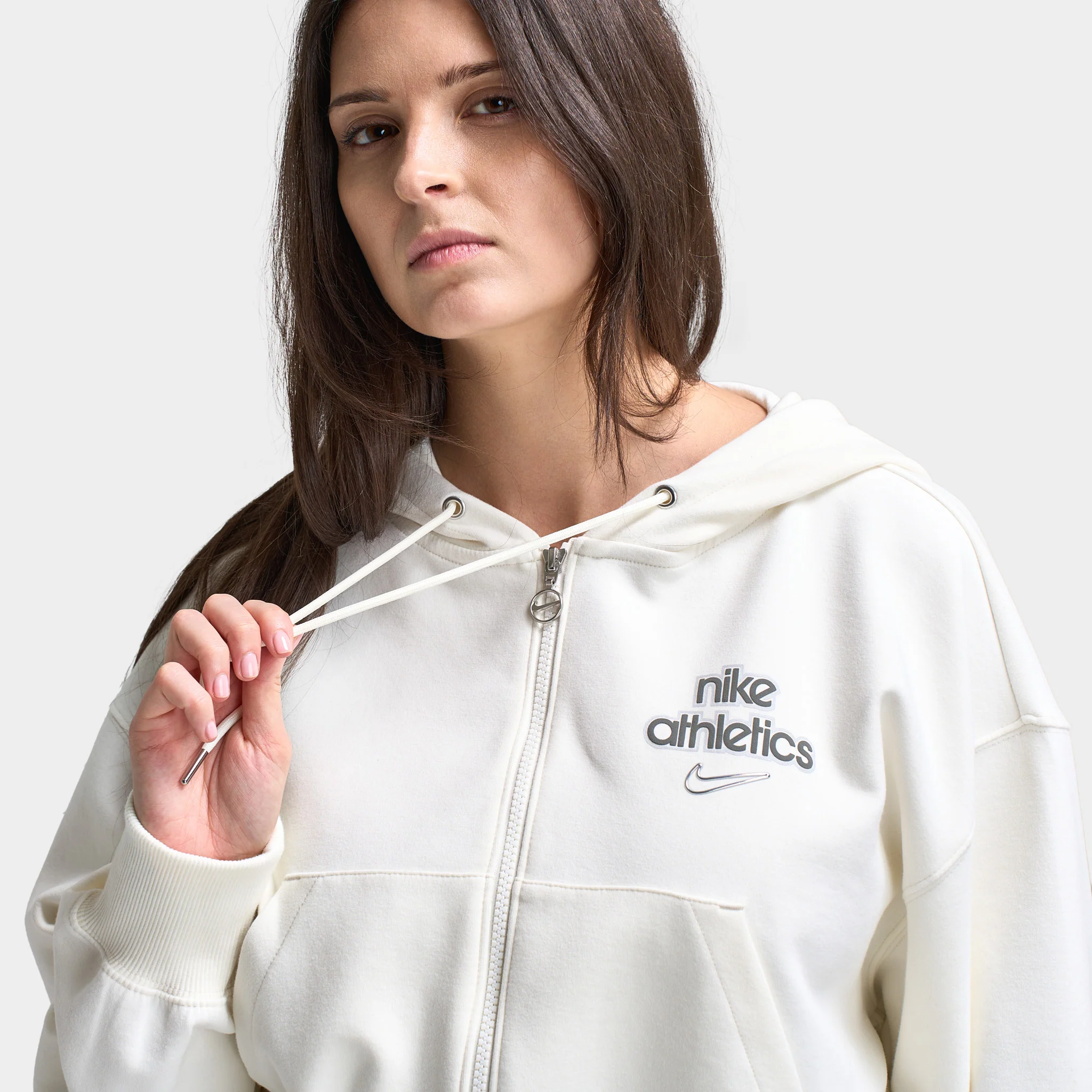 Nike Women's Phoenix Fleece Fullzip Hoodie / Sail - Image 3