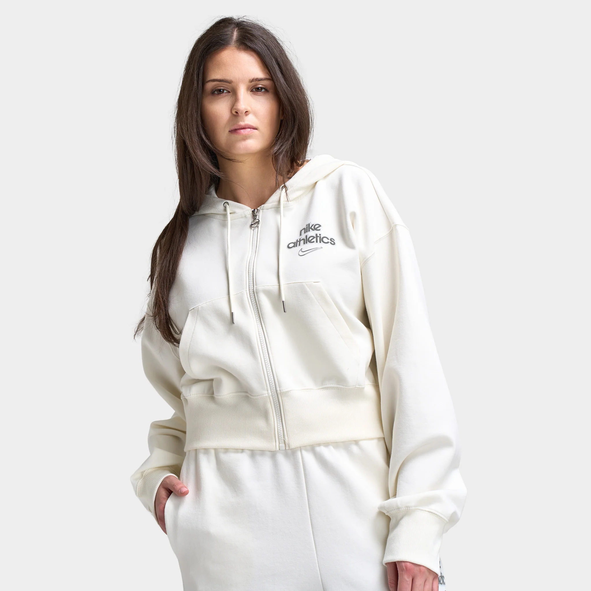 Nike Women's Phoenix Fleece Fullzip Hoodie / Sail - Image 4