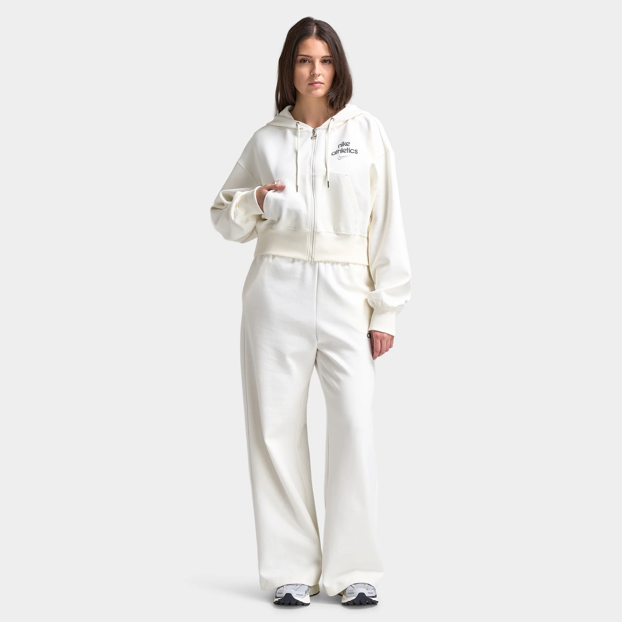 Nike Women's Phoenix Fleece Fullzip Hoodie / Sail - Image 5