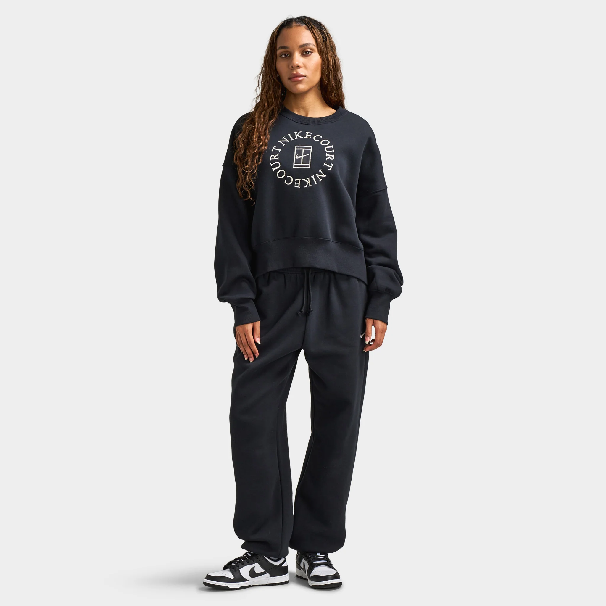 Nike Women's Phoenix Over-Oversized Crewneck Heritage Black / Anthracite - Image 6