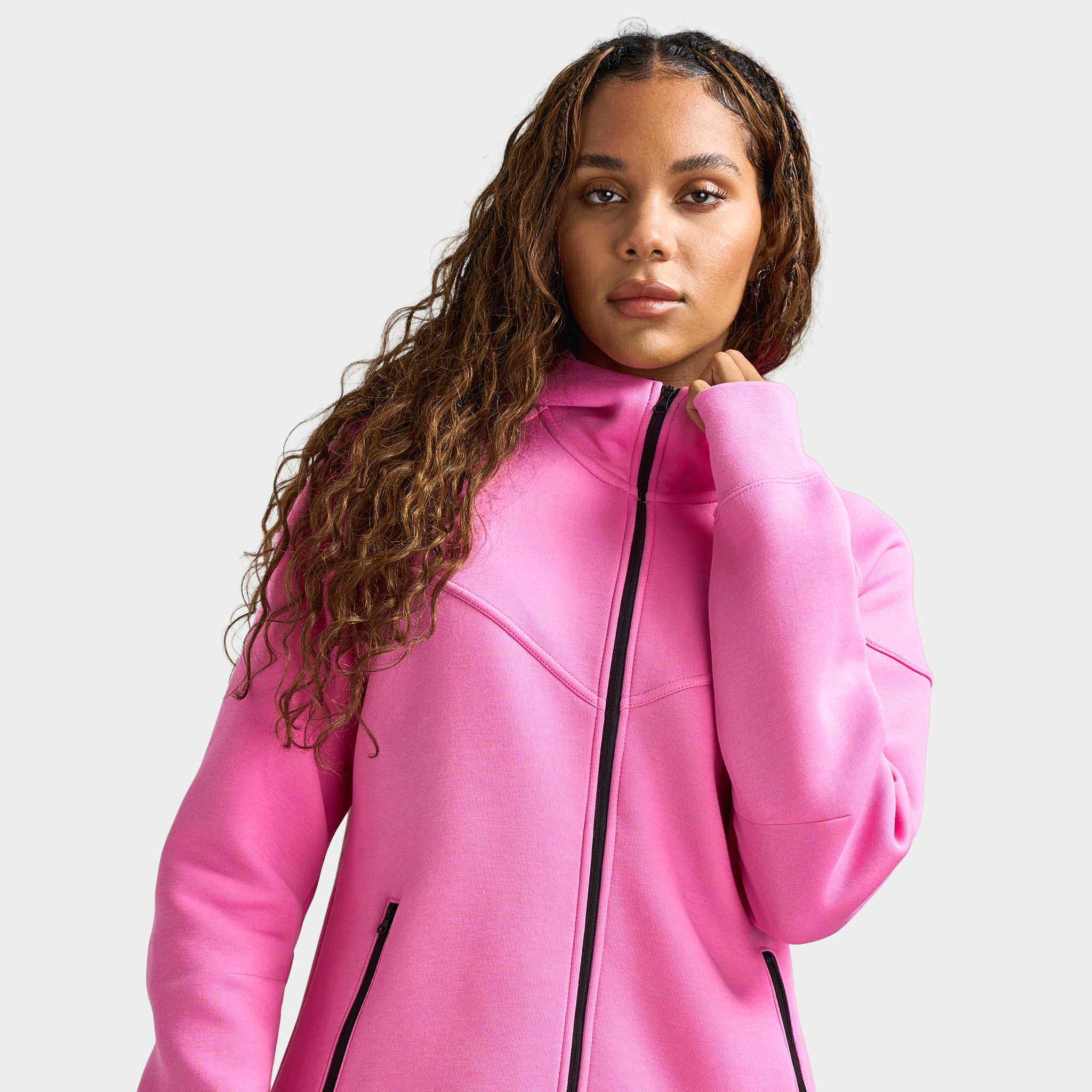 Nike Women's Tech Fleece Full Zip Windrunner Hoodie / Playful Pink - Image 3