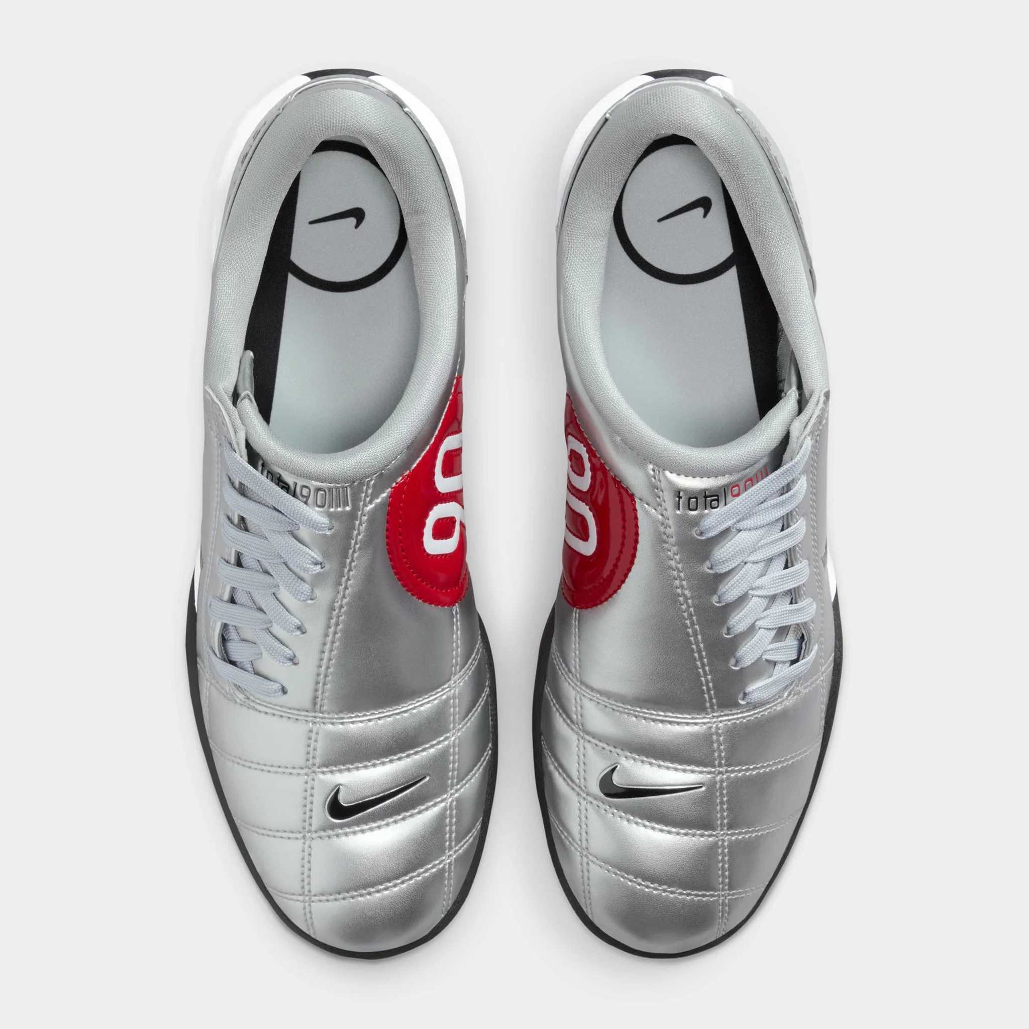 Nike Women's Total 90 Metallic Silver / Black - University Red - Image 6