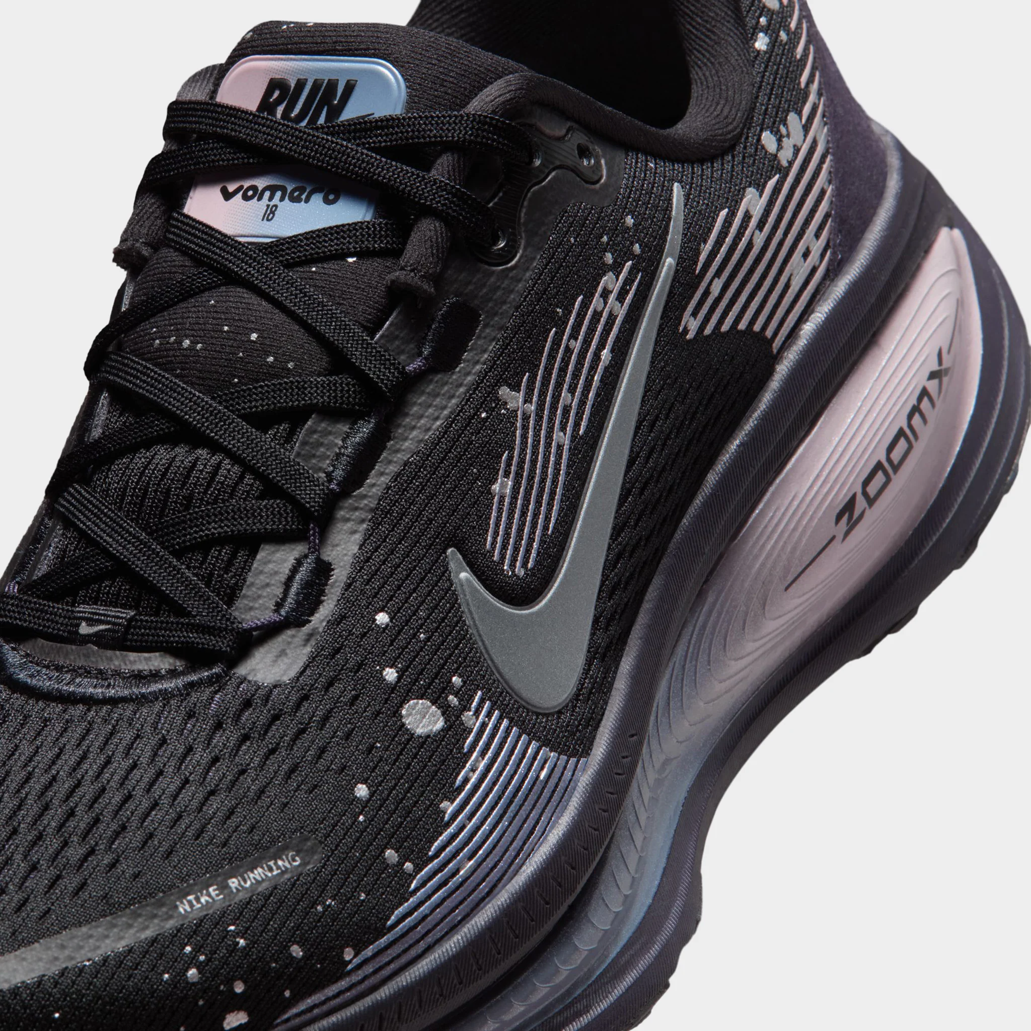 Nike Women's Vomero 18 Black / Metallic Dark Grey - Cave Purple - Image 3