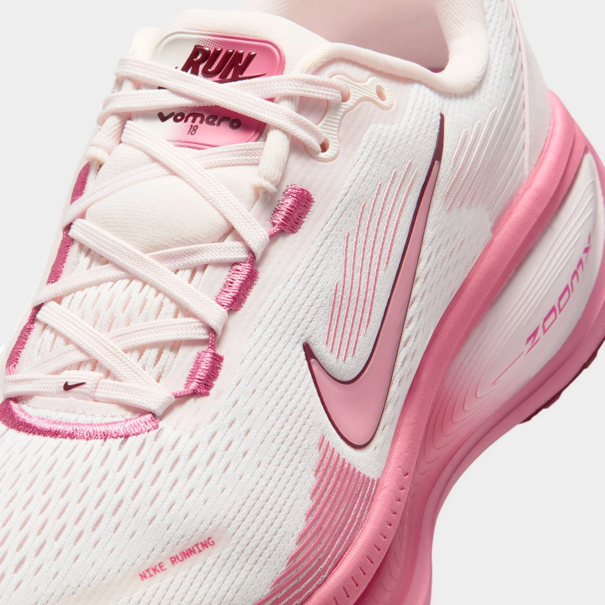 Nike Women's Vomero 18 White / Peony - Pearl Pink - Image 3