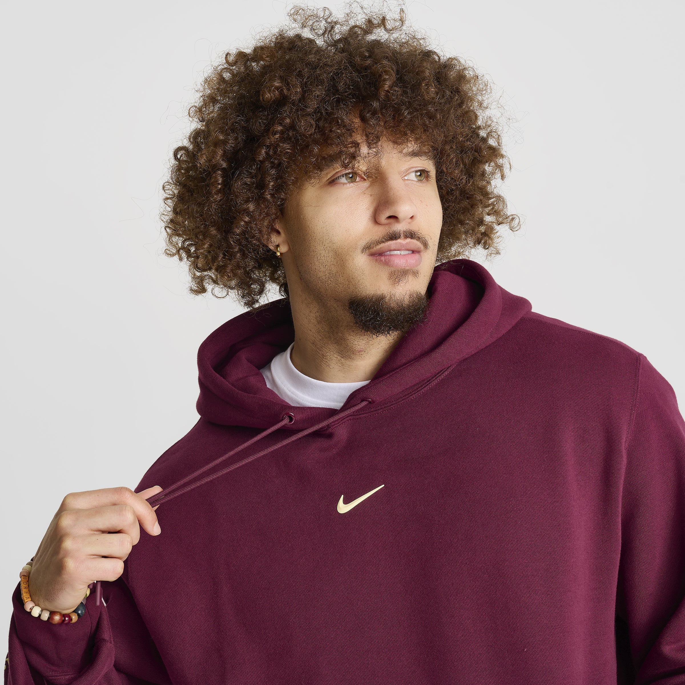 Nike NOCTA CS Cardinal  Fleece Hoodie Dark Beetroot / Adobe - Citron Tint - Image 4