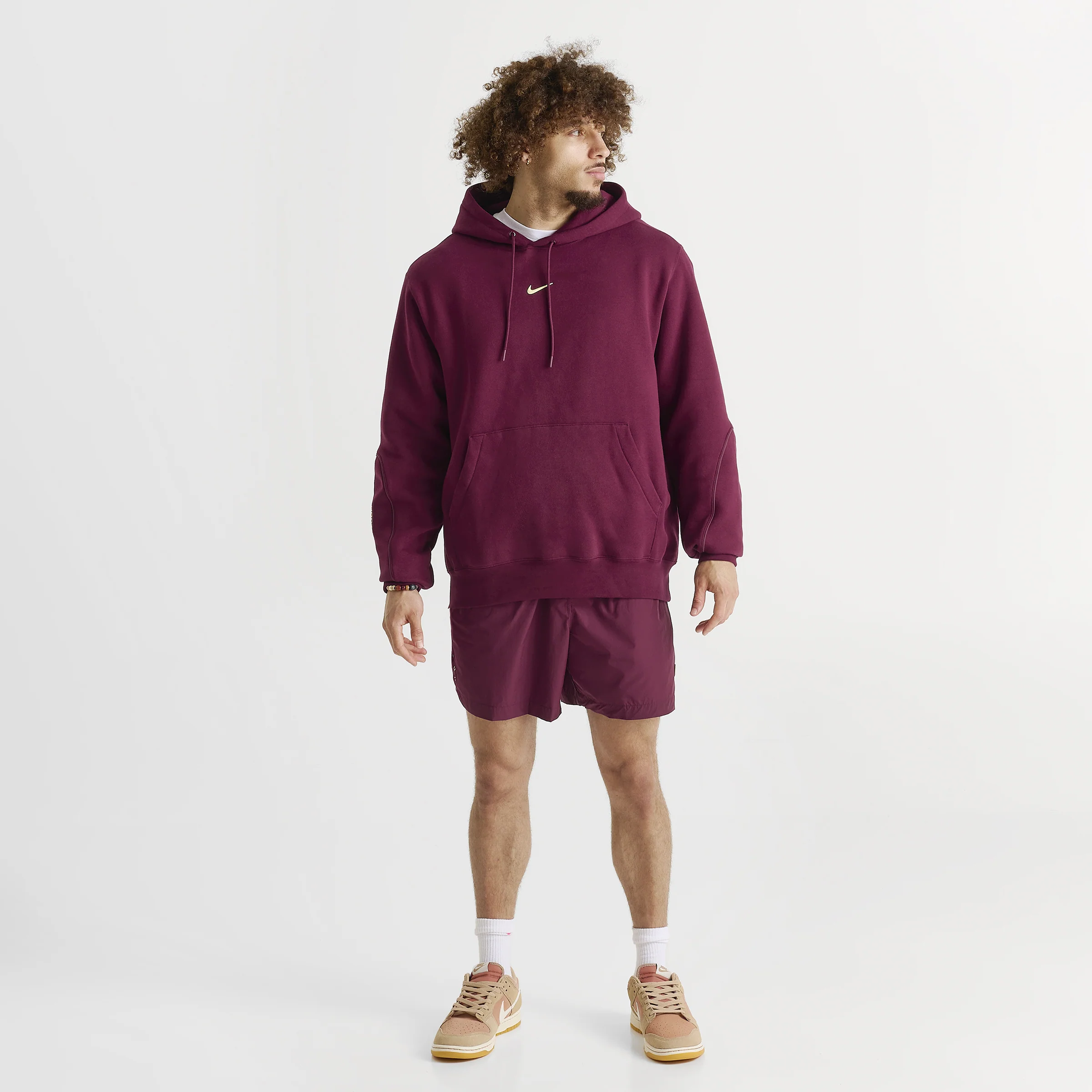 Nike NOCTA CS Cardinal  Fleece Hoodie Dark Beetroot / Adobe - Citron Tint - Image 6