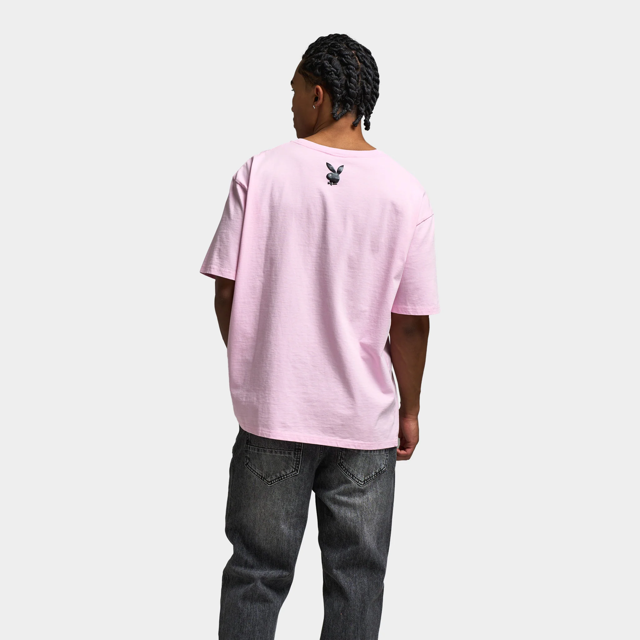 Playboy Bunny Necklace Oversized Graphic T-shirt / Pink - Image 9