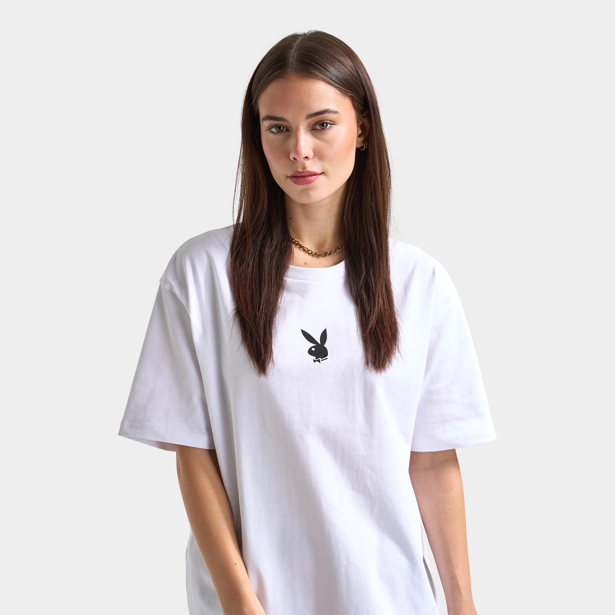 Playboy Women's Lips Diamonte Graphic T-Shirt / White - Image 4