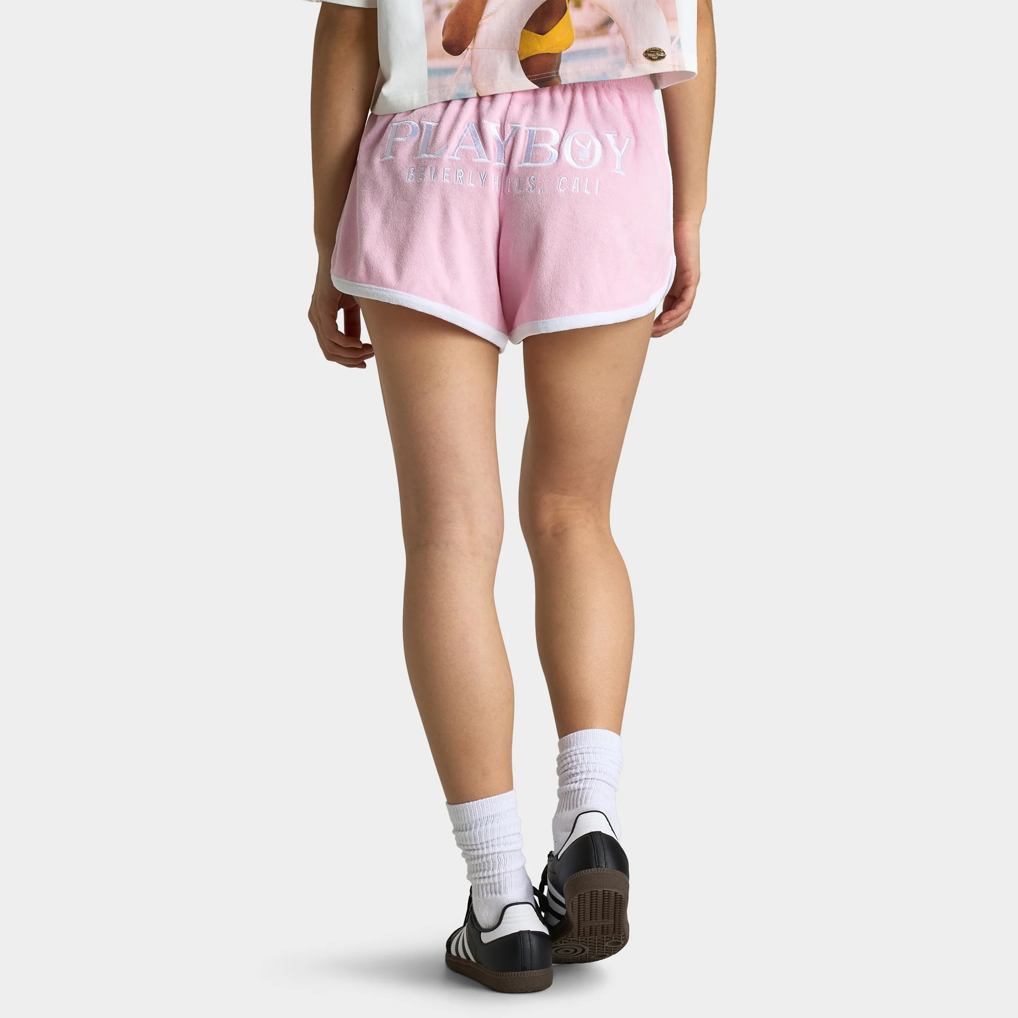 Playboy Retro Terry Shorts / Baby Pink - Image 2
