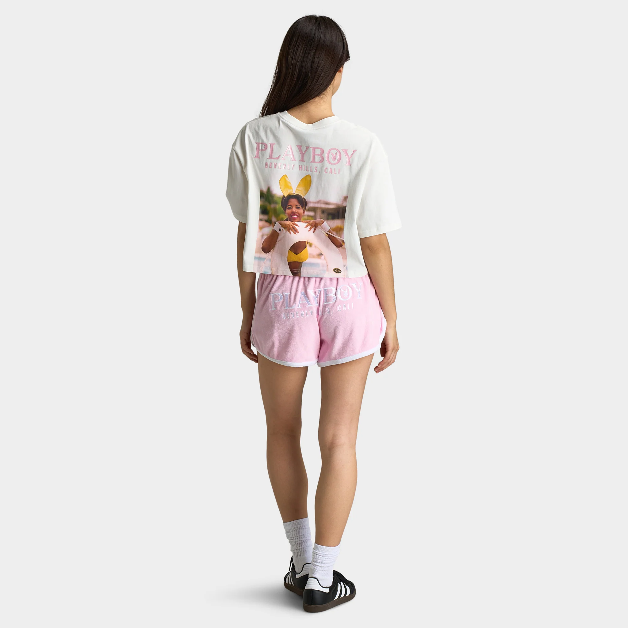 Playboy Women's California Club Tee Off White / Pinkesque - Image 6