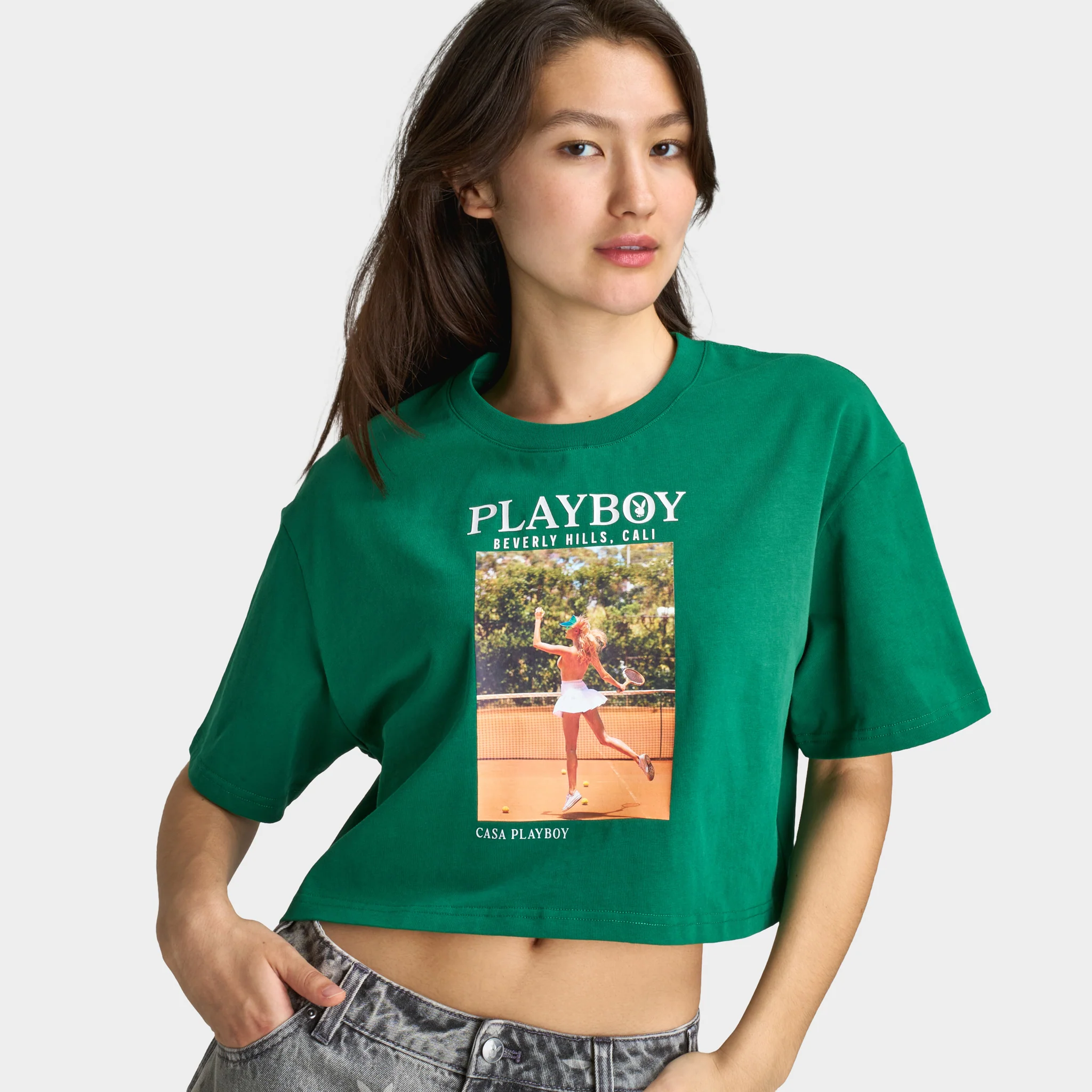 Playboy Women's Olga De Mar Tennis Tee / Verdant Green - Image 3