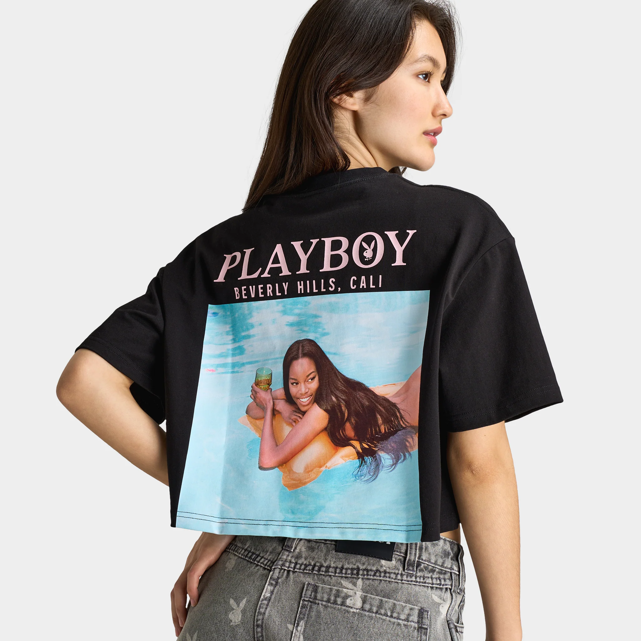 Playboy Women's Pool Playmate Tee Black / Pinkesque - Image 2