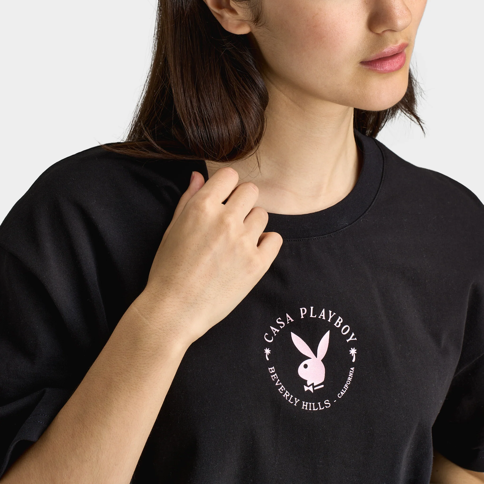 Playboy Women's Pool Playmate Tee Black / Pinkesque - Image 4