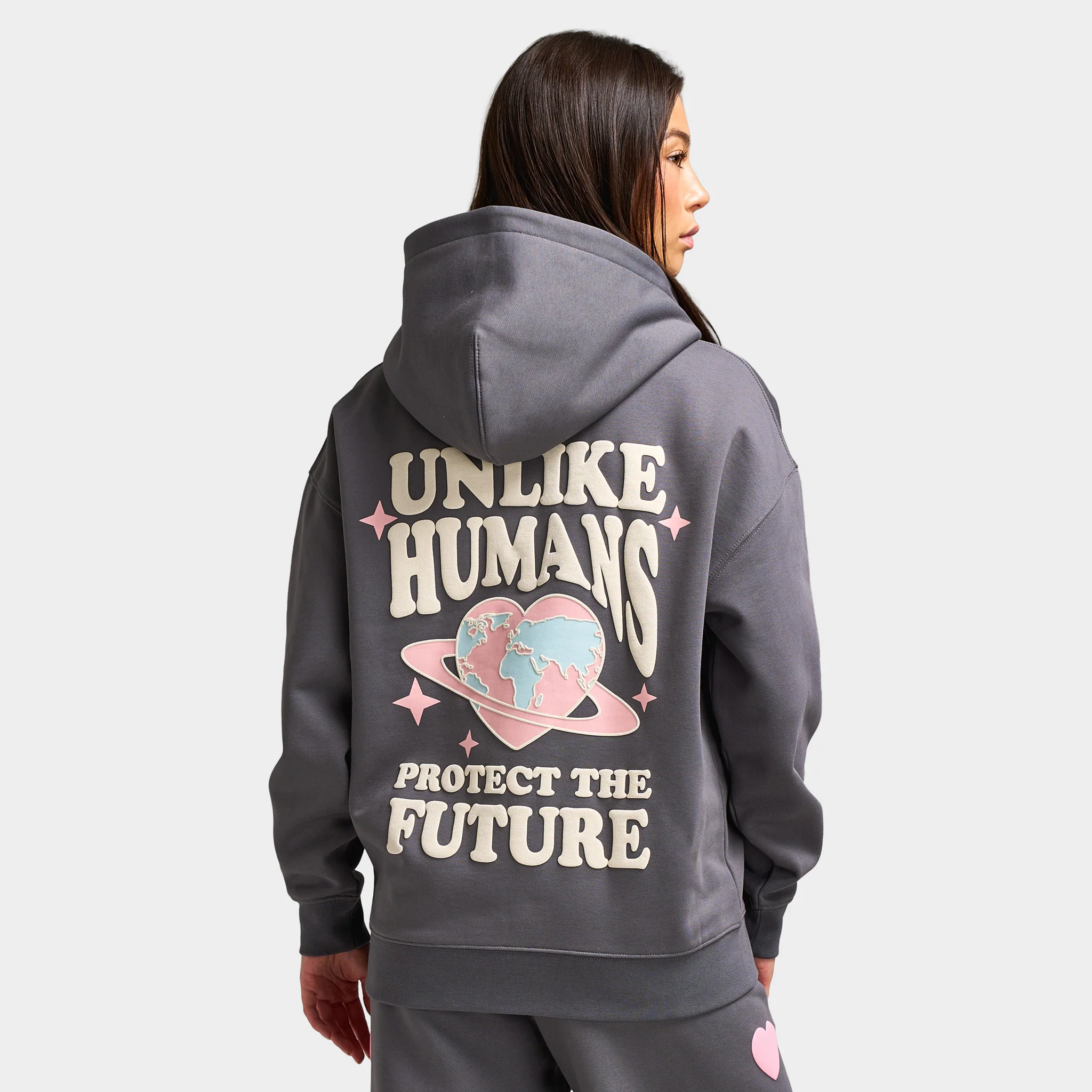 Unlike Humans Protect Star Full Zip Hoodie / Castlerock - Image 4