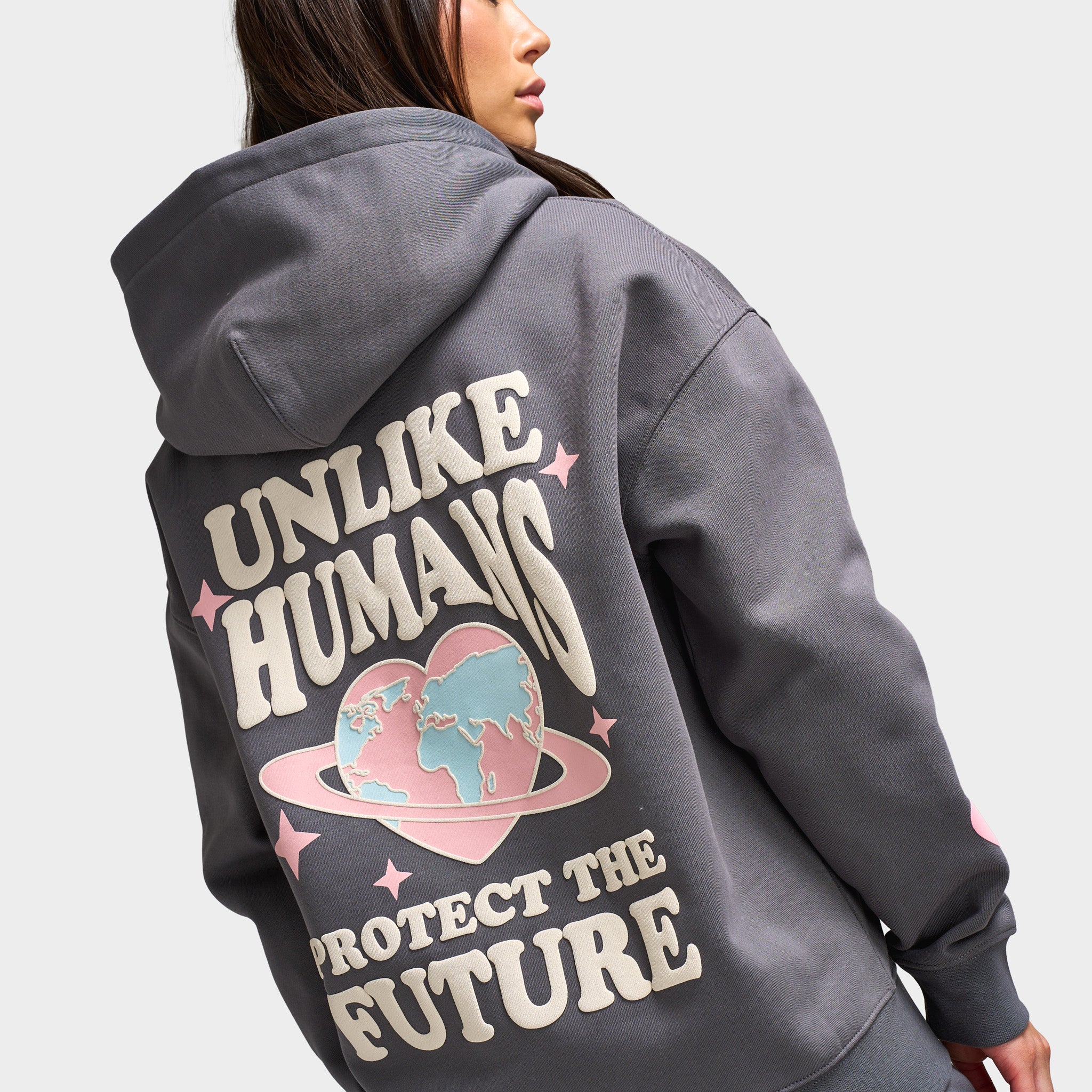 Unlike Humans Protect Star Full Zip Hoodie / Castlerock - Image 6