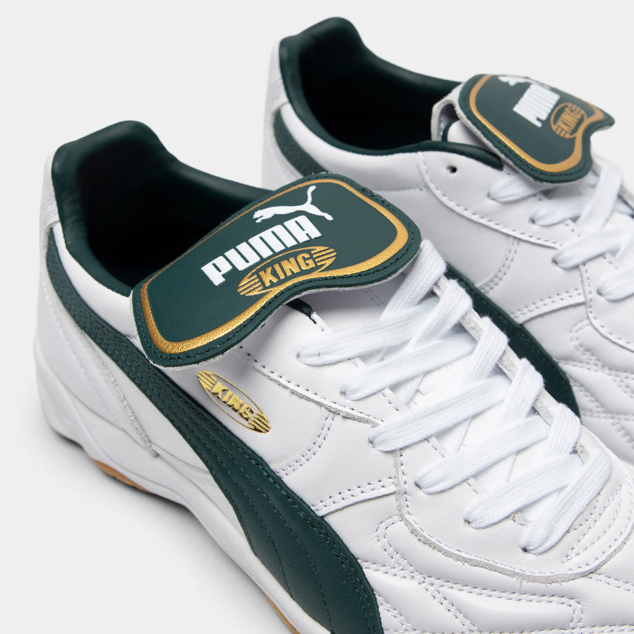 PUMA King Indoor White / Green / Gold - Image 3