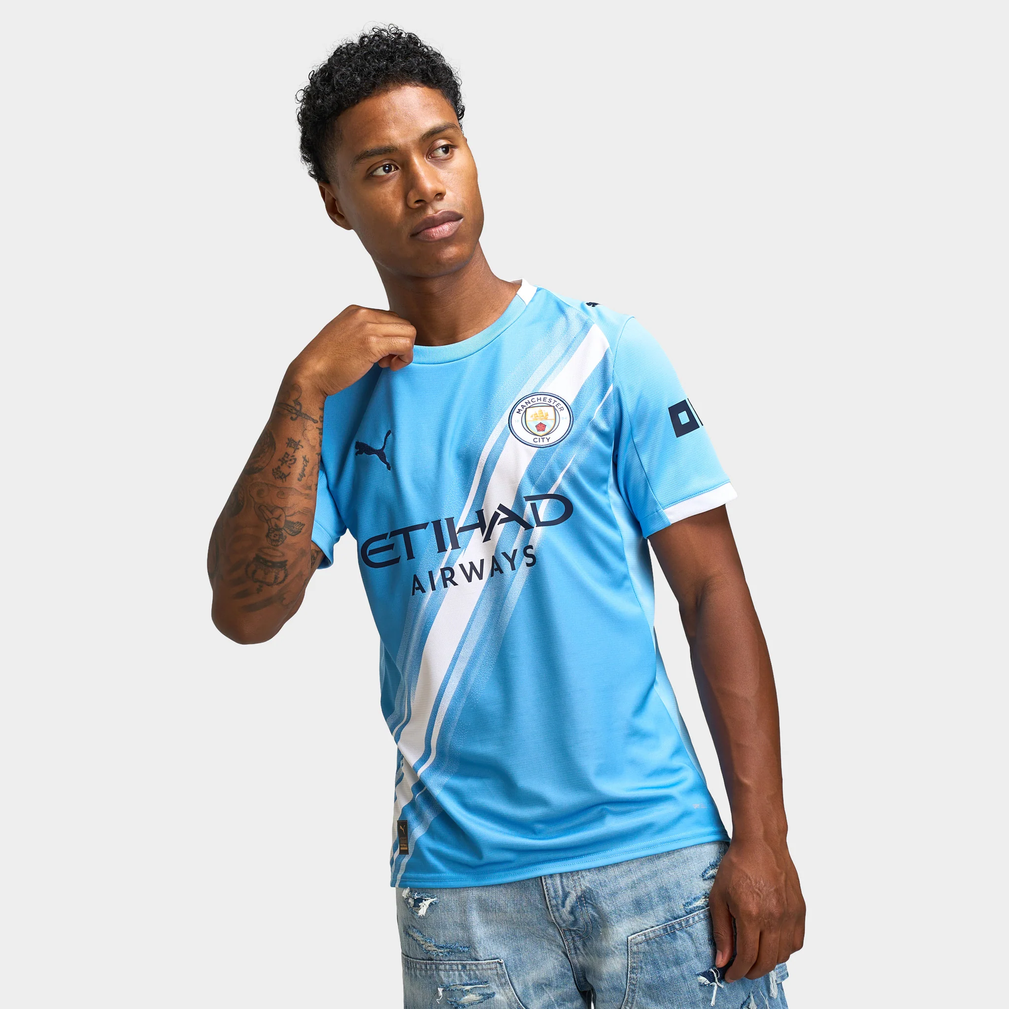 PUMA MCFC Home Jersey Replica Team Light Blue / Puma White - Image 3
