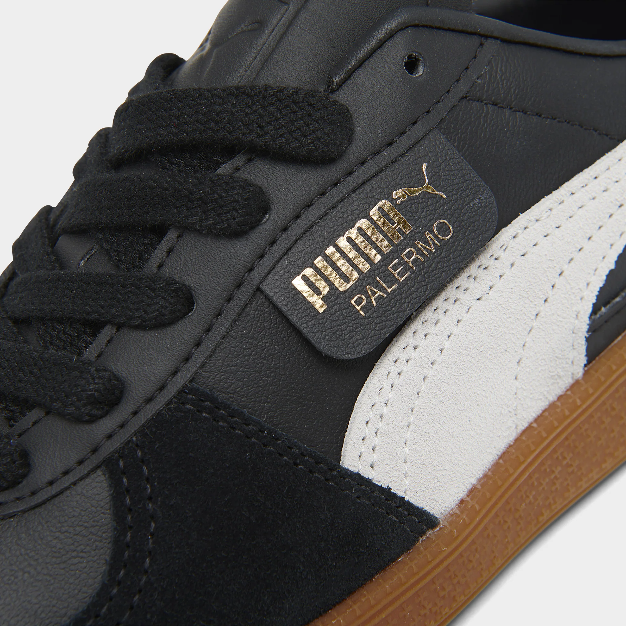 PUMA Women's Palermo Leather Black / Feather Gray - Gum - Image 3