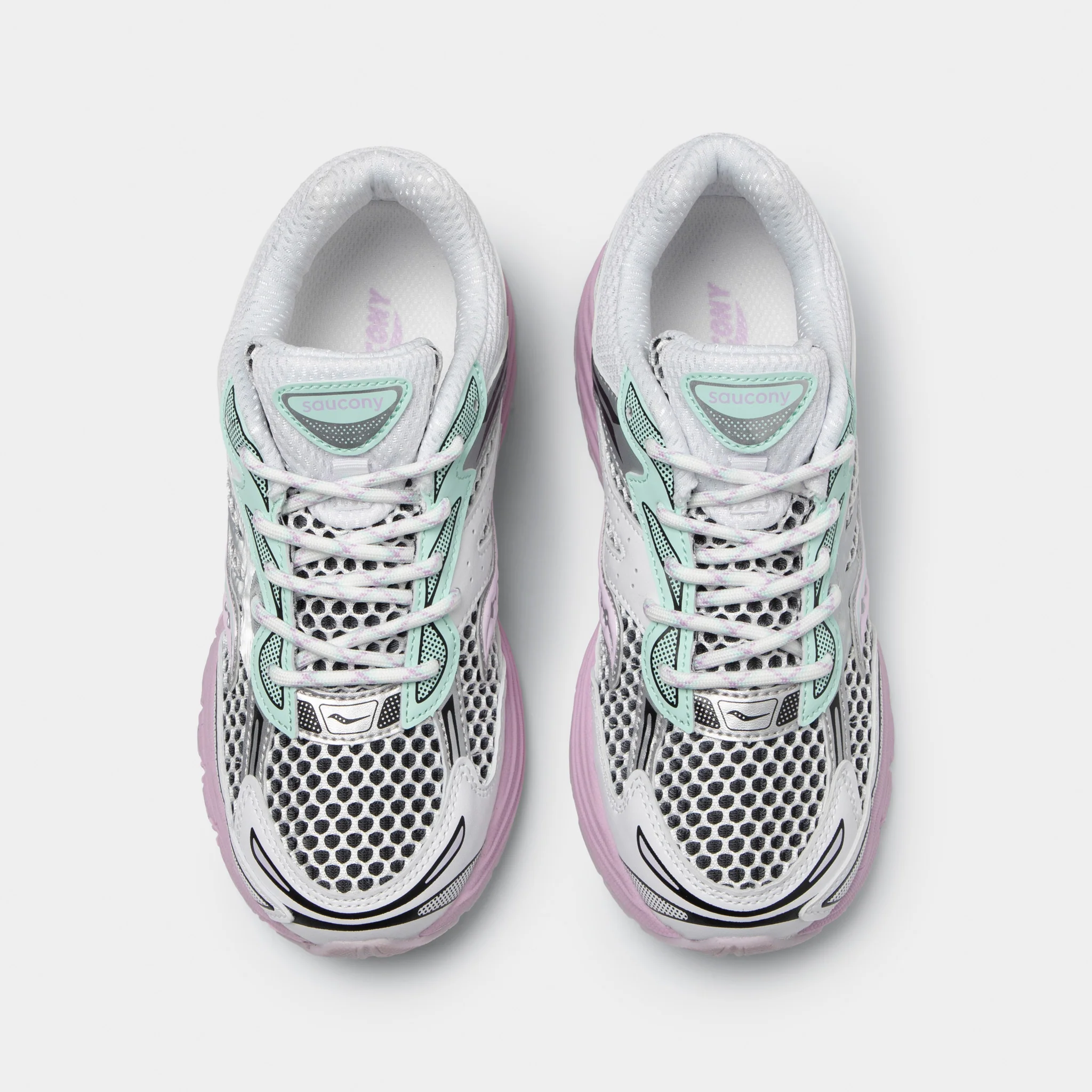 Saucony Juniors' Omni 9 White / Lilac - Image 5