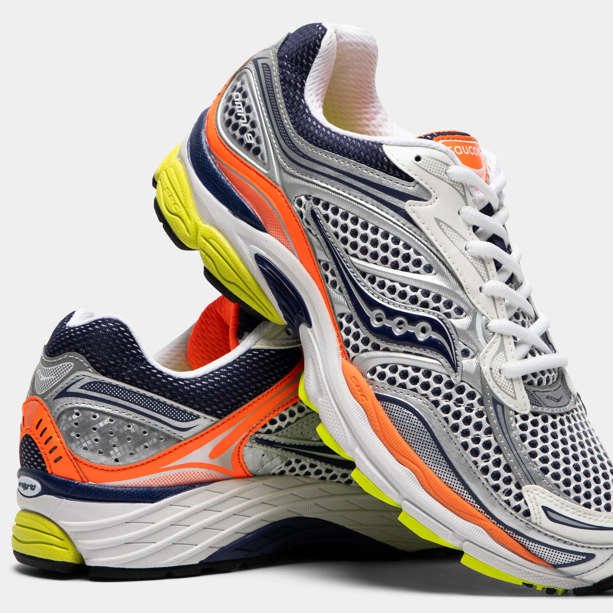 Saucony Omni Grid OG Silver / Navy - Orange - Image 3