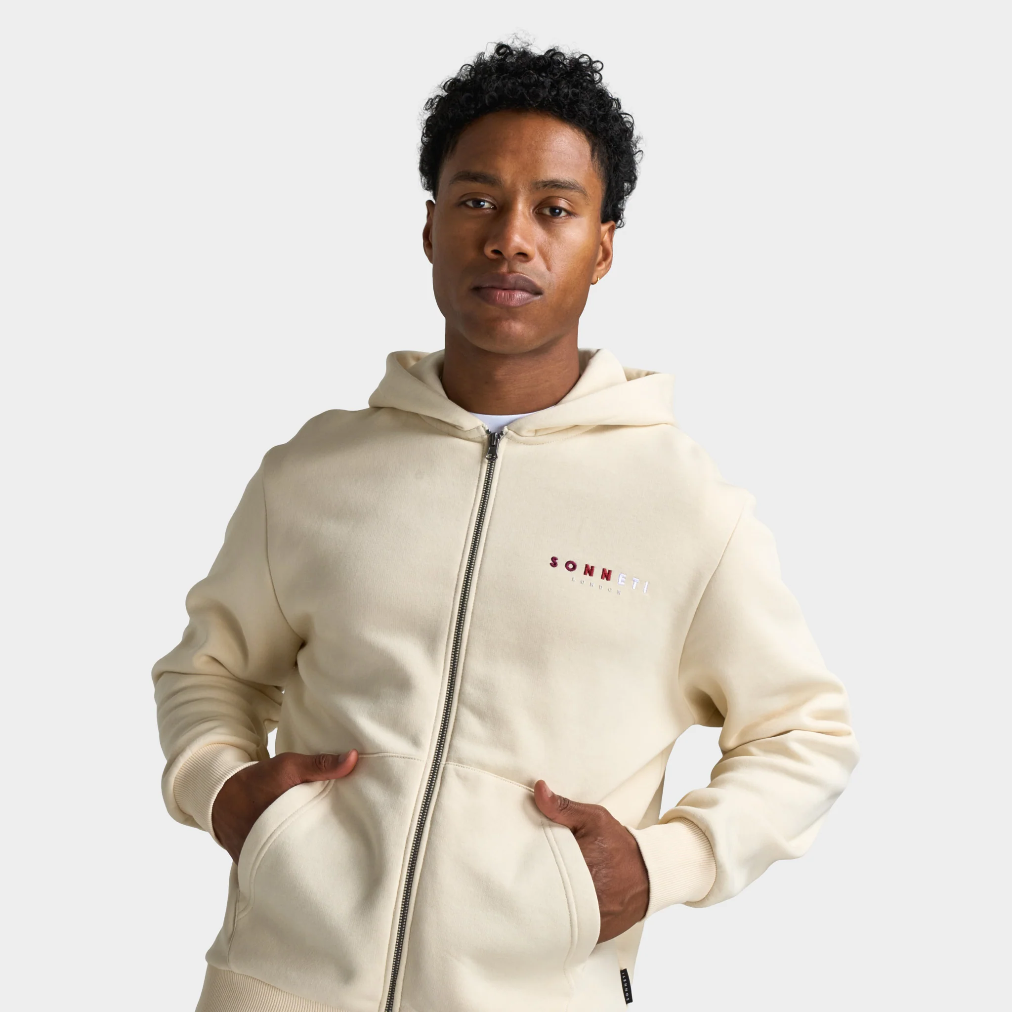 Sonneti Hare Full Zip Hoodie / Cream - Image 3