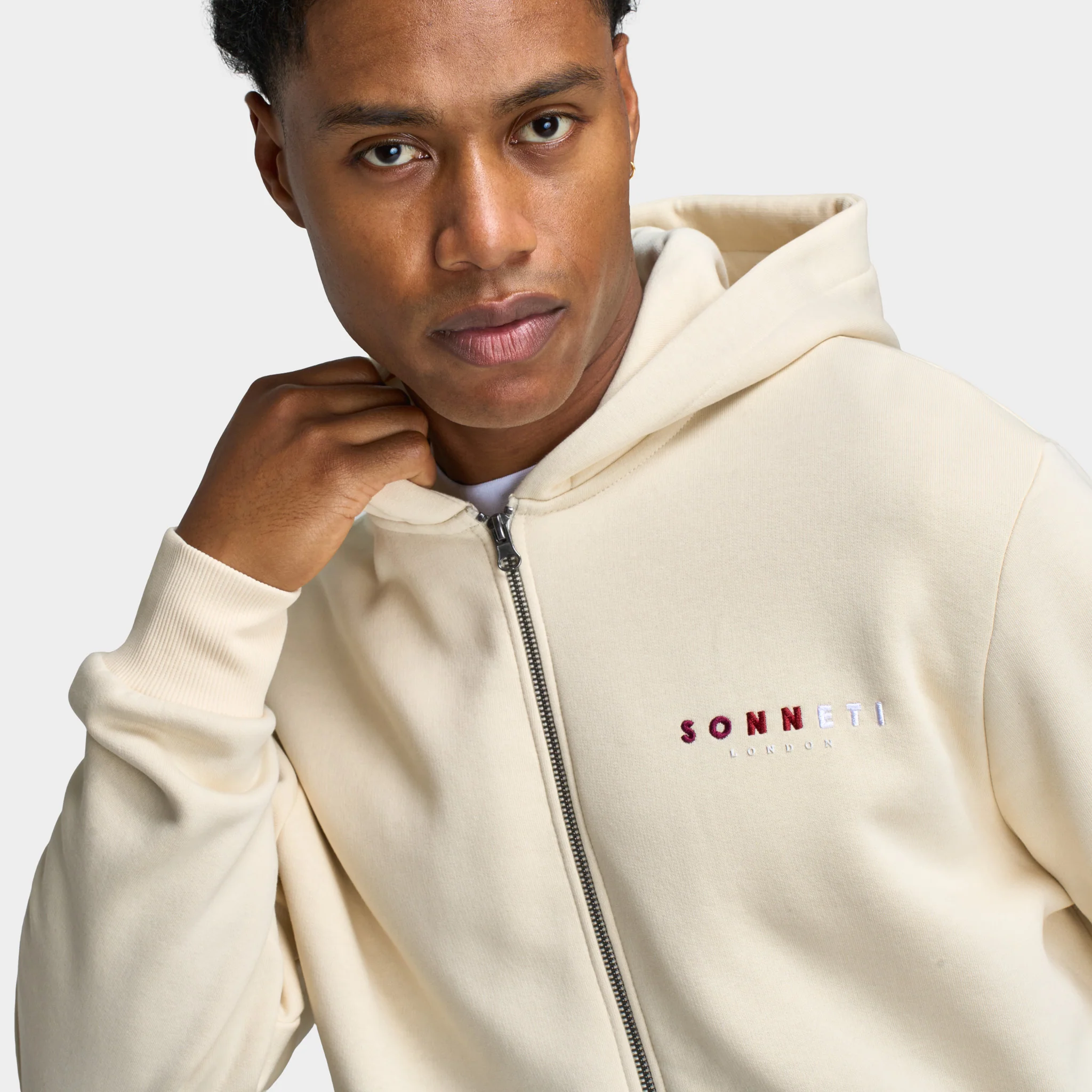Sonneti Hare Full Zip Hoodie / Cream - Image 4