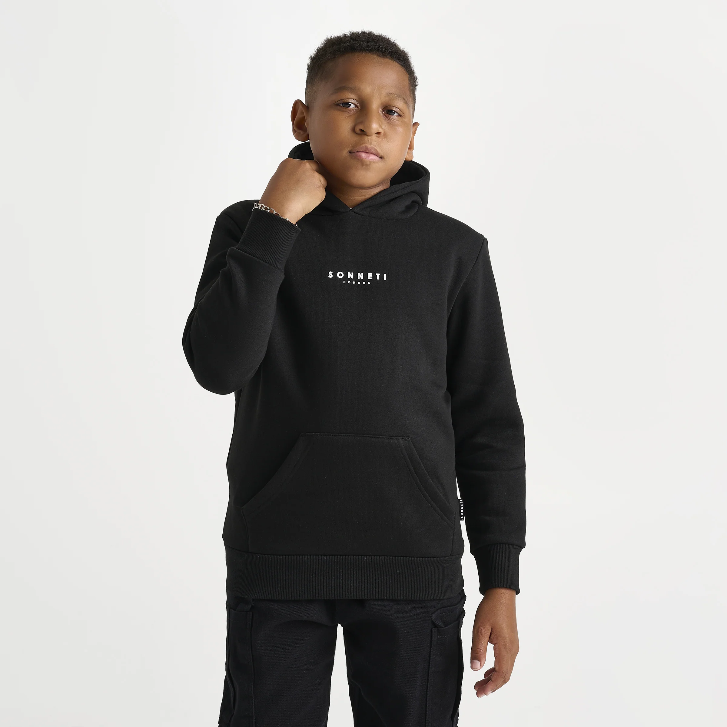 Sonneti Junior Boys' London Pullover Hoodie / Black - Image 3
