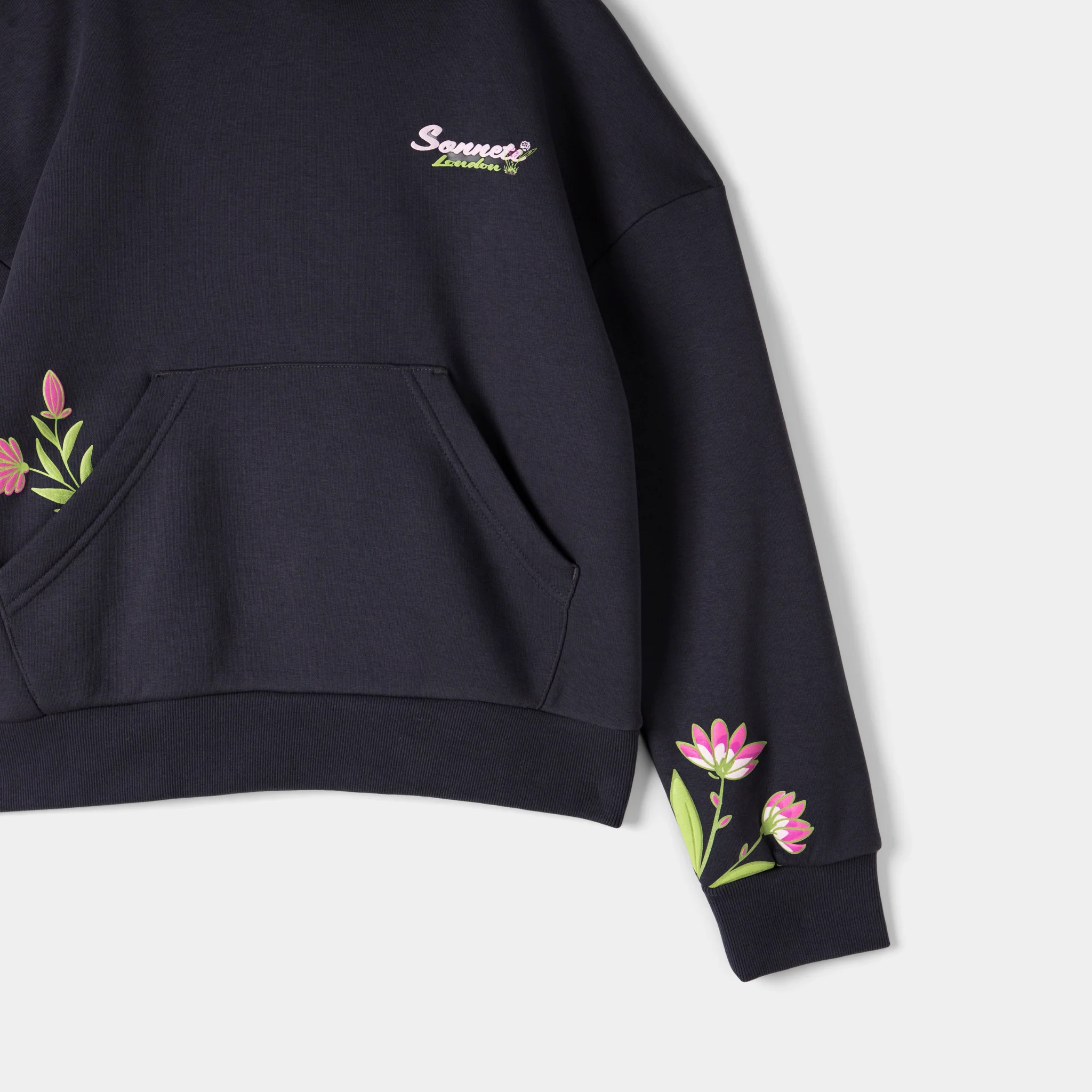 Sonneti Junior Girls' Flowers Hoodie / Grey - Image 5