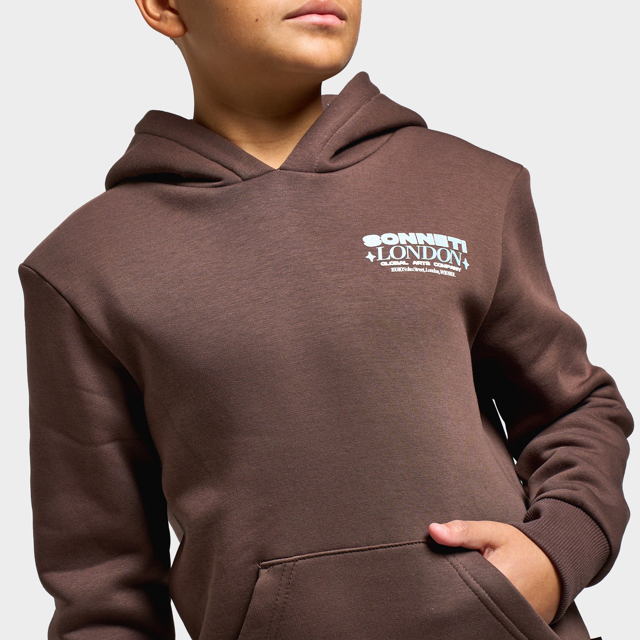 Sonneti Juniors' Global Fleece Pullover Hoodie / Chocolate Brown - Image 4