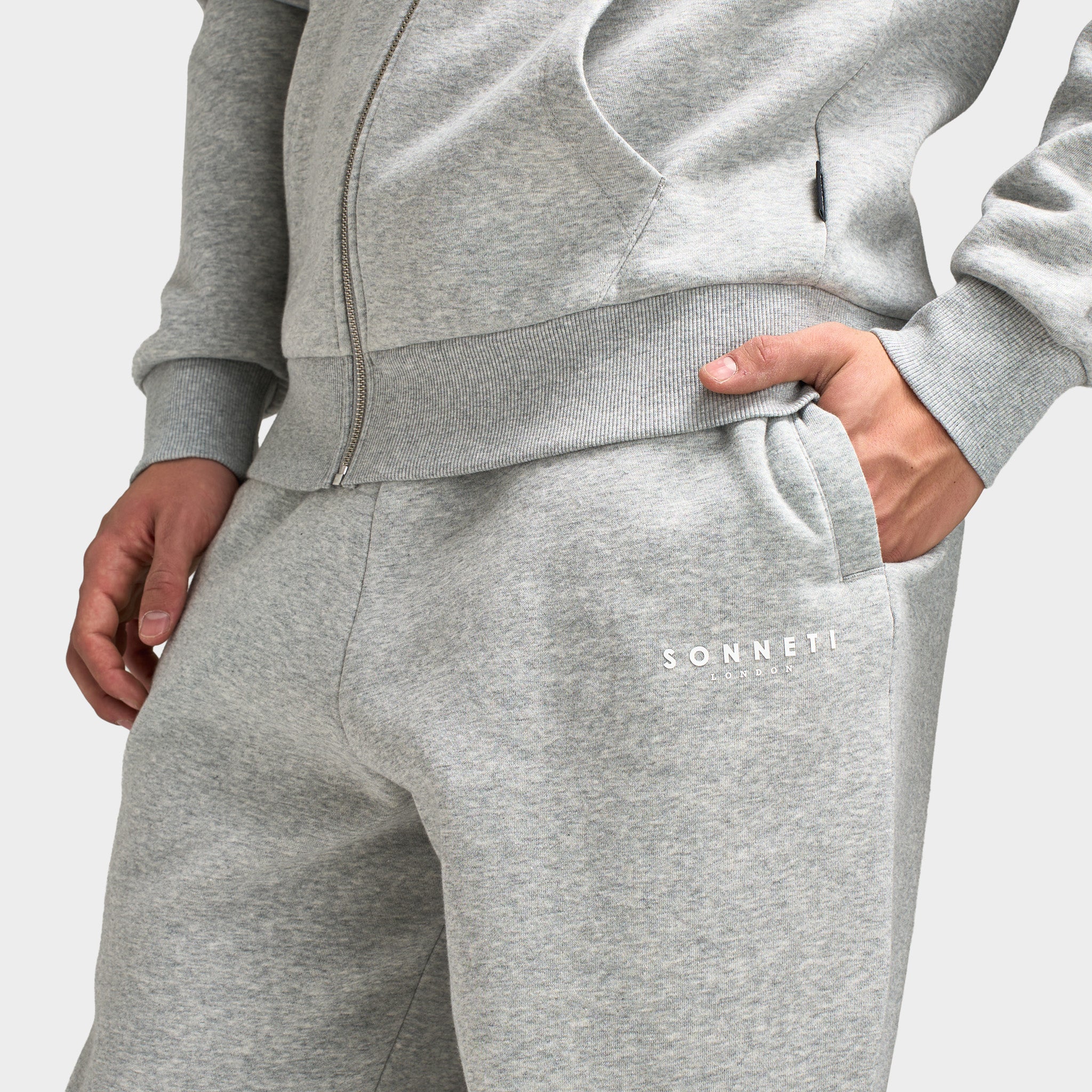 Sonneti London Open Hem Pants / Light Grey Marl - Image 3