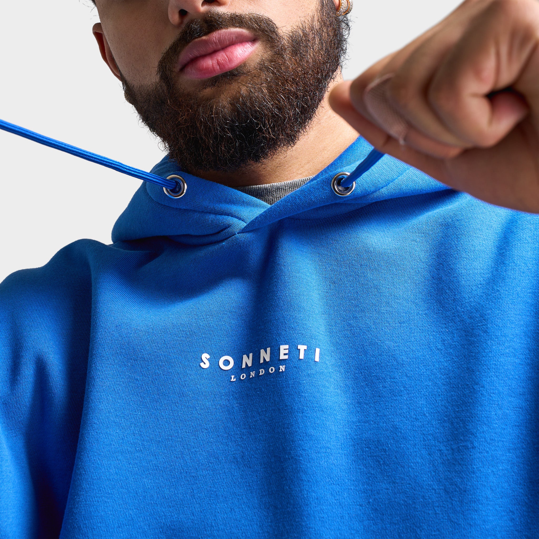 Sonneti London Fleece Pullover Hoodie / Nautical Blue - Image 4