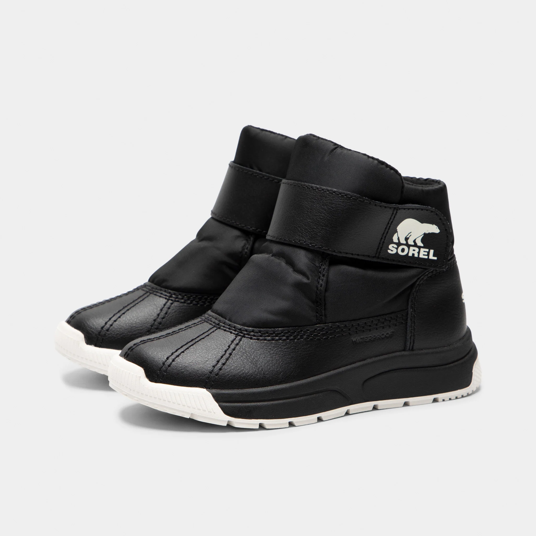 Sorel Children's Whitney 3 Strap Mid Waterproof Boots Black / Sea Salt - Image 2