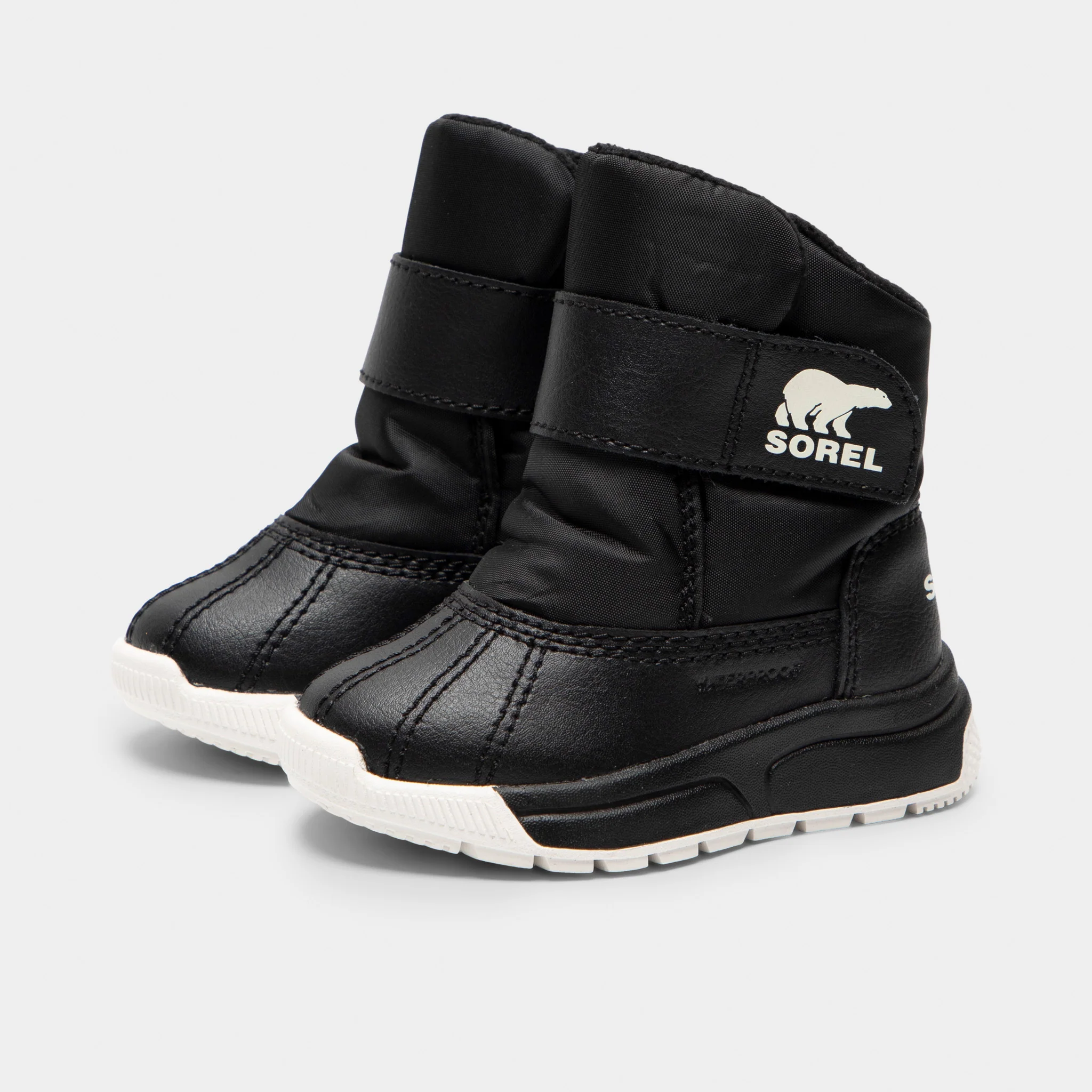 Sorel Toddlers' Whitney 3 Strap Mid Waterproof Boots Black / Sea Salt - Image 2
