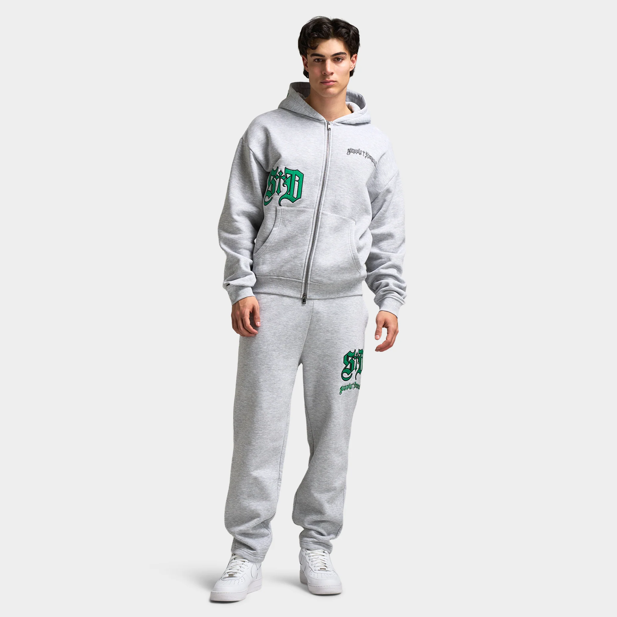 Supply & Demand Atomic Full Zip Hoodie / Light Grey Marl - Image 6