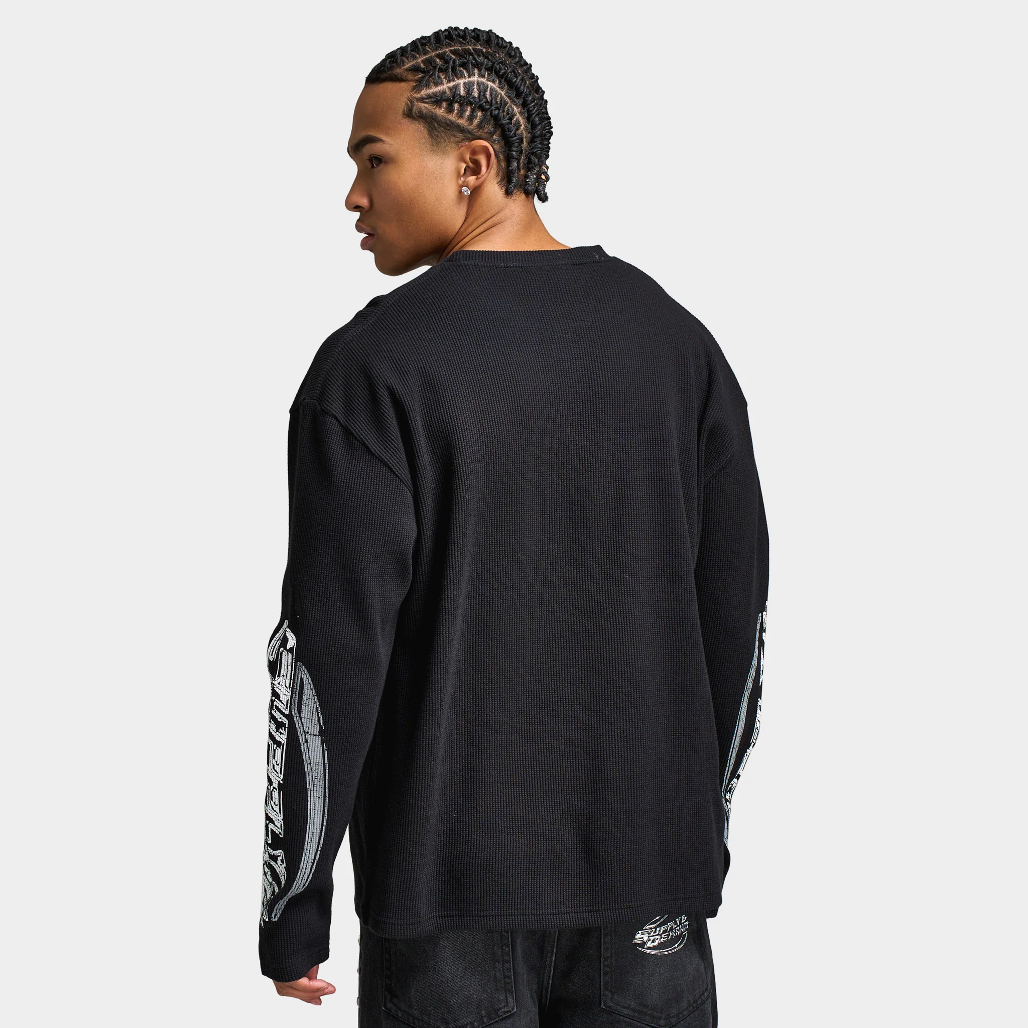 Supply & Demand Bonez Graphic Waffle T-Shirt / Black - Image 6