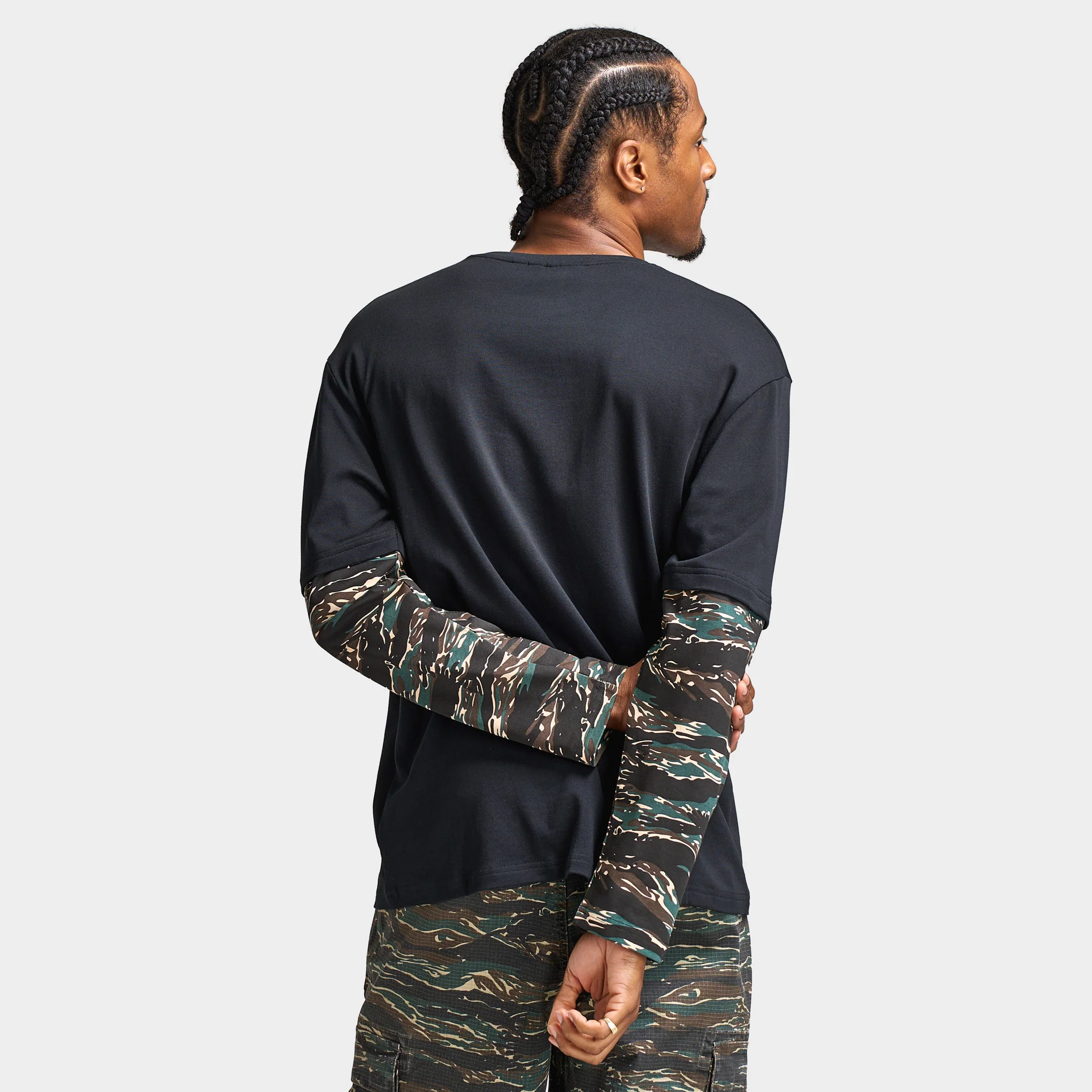 Supply & Demand Brickshaw Long Sleeve Black / Woodland Camo - Image 2