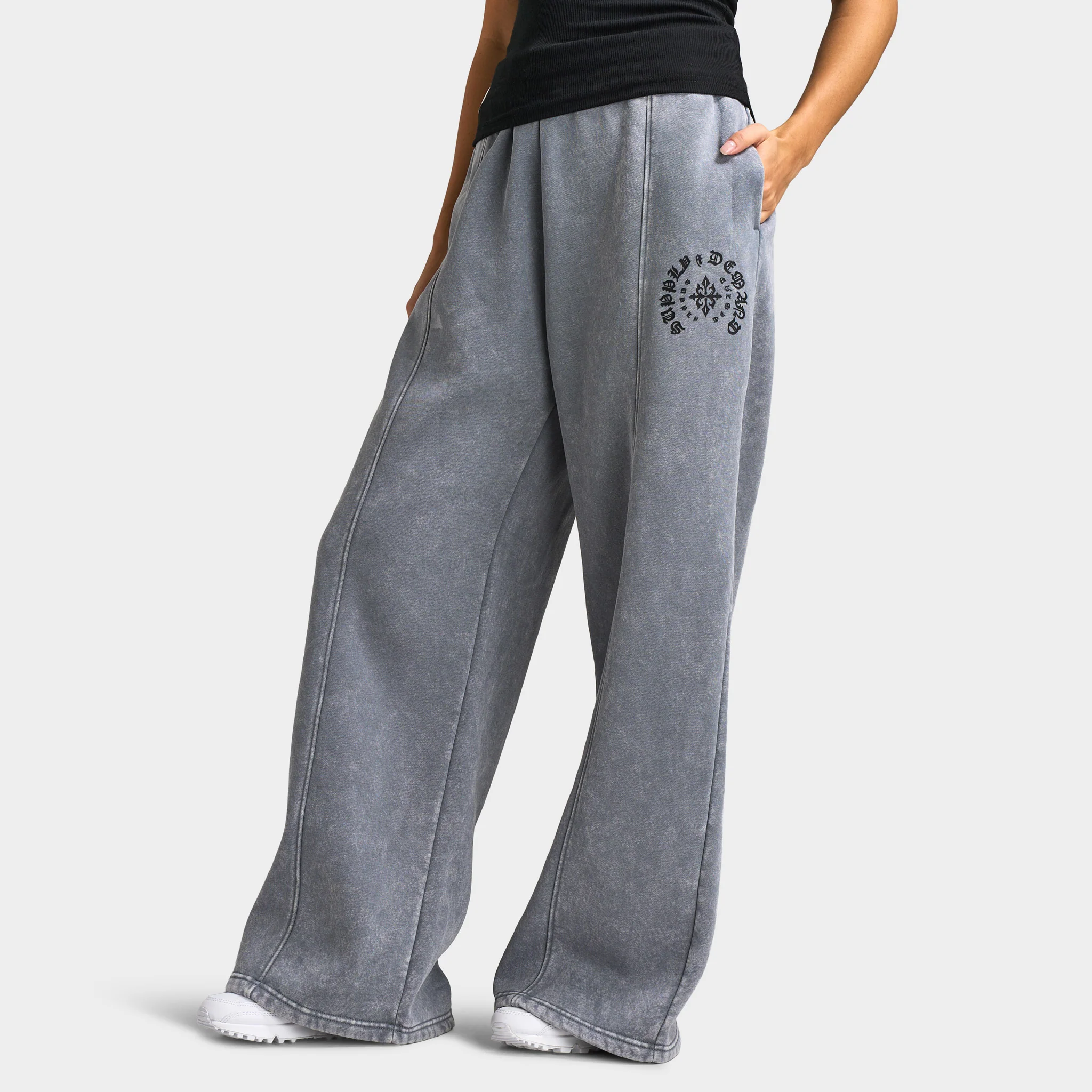 Supply & Demand Celtic Wide Joggers / Washed Light Grey - Image 2