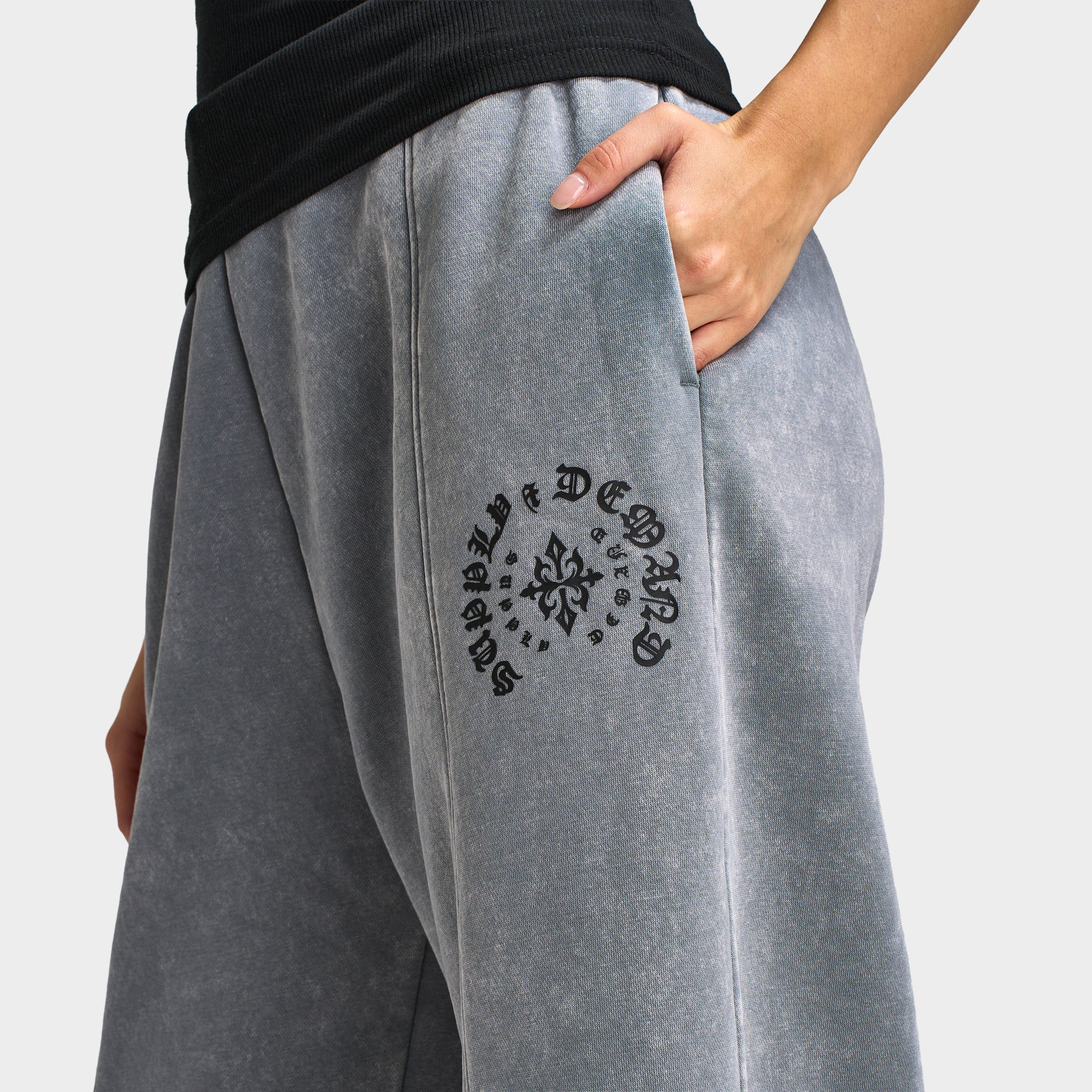 Supply & Demand Celtic Wide Joggers / Washed Light Grey - Image 5