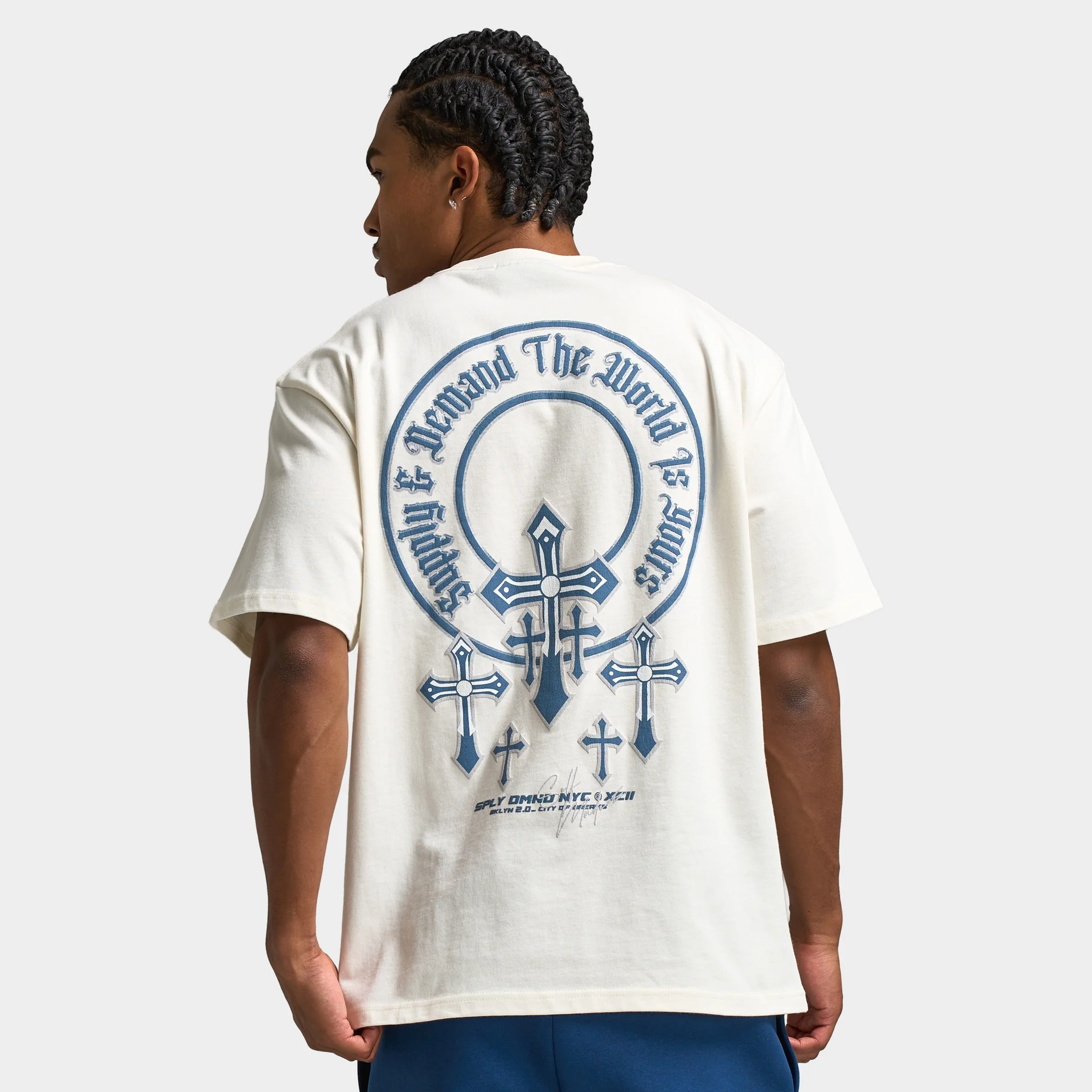 Supply & Demand Crosses Graphic T-Shirt / Vaporous Gray - Image 2