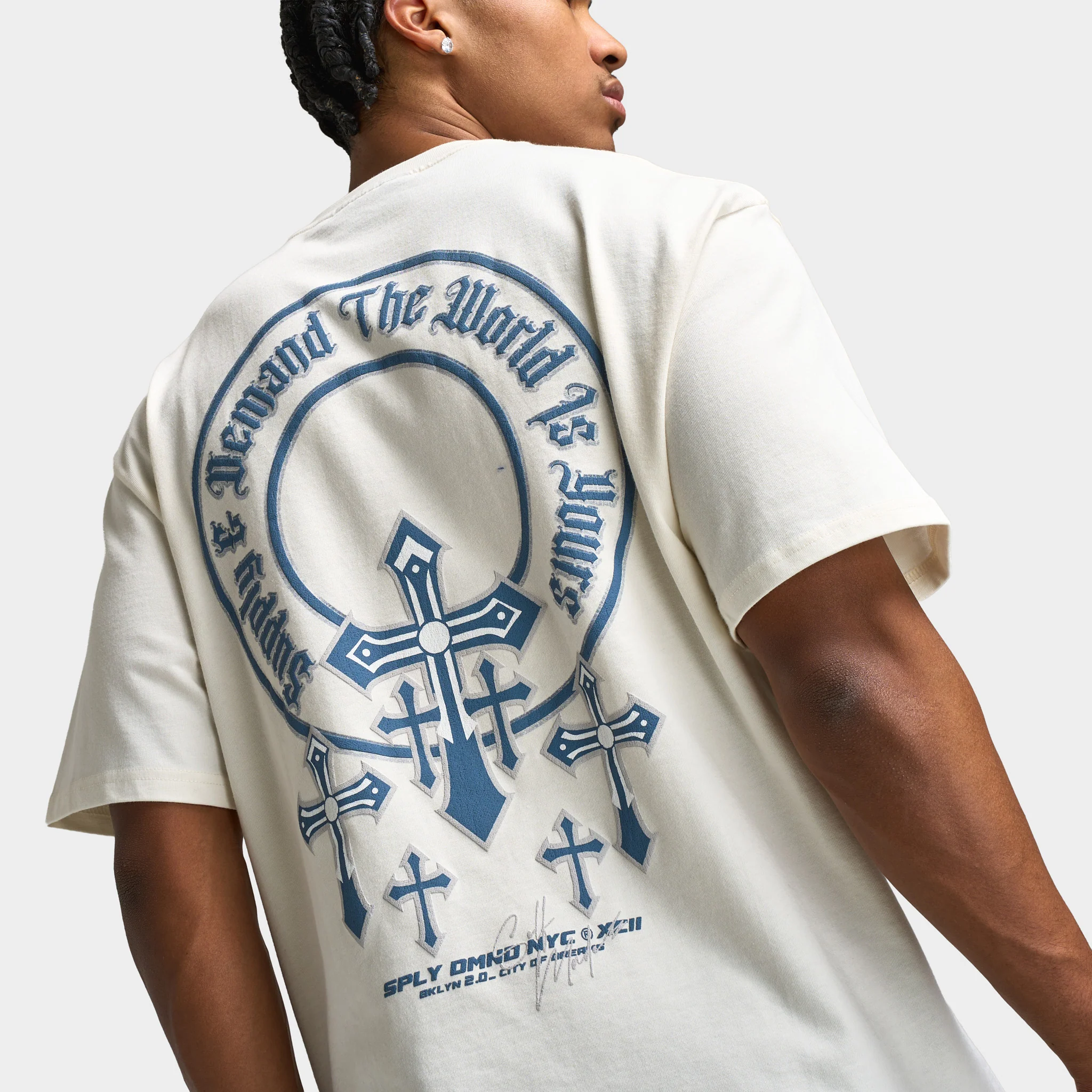 Supply & Demand Crosses Graphic T-Shirt / Vaporous Gray - Image 4