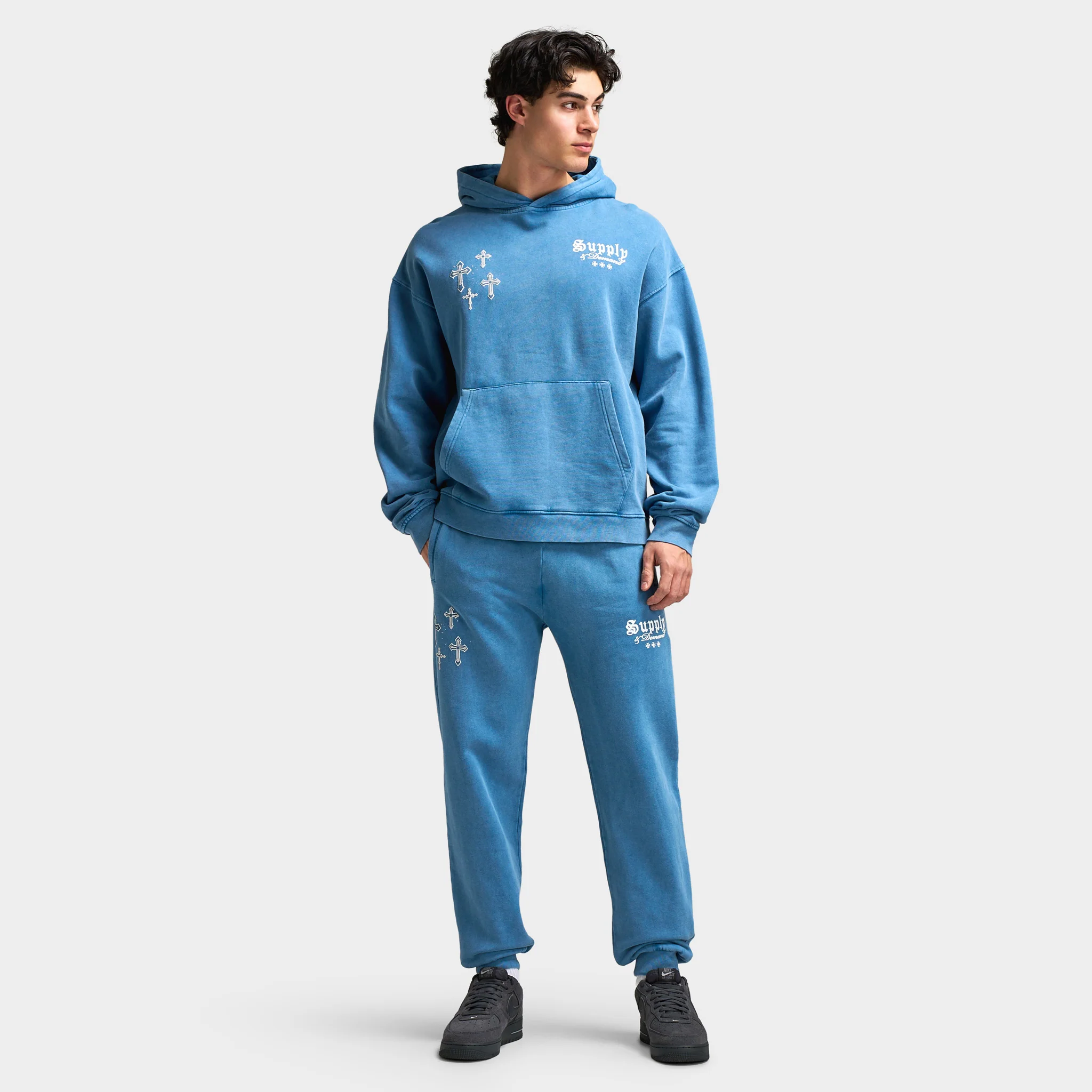 Supply & Demand Crosses Hoodie / Copen Blue - Image 6