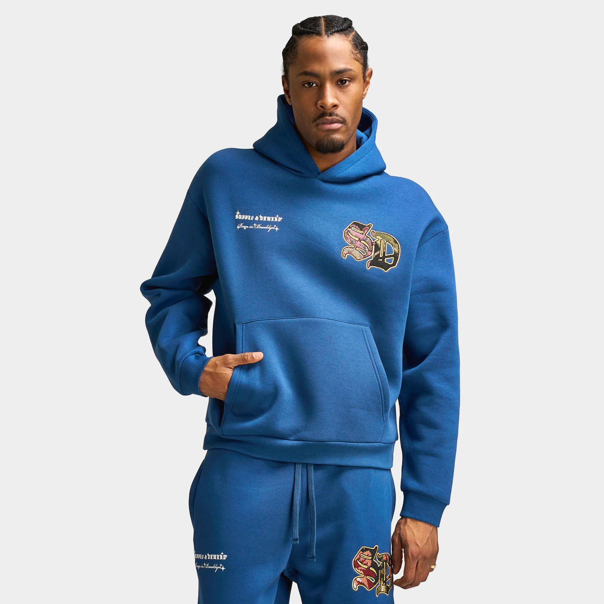 Supply & Demand Floral Hoodie / Dark Denim - Image 3