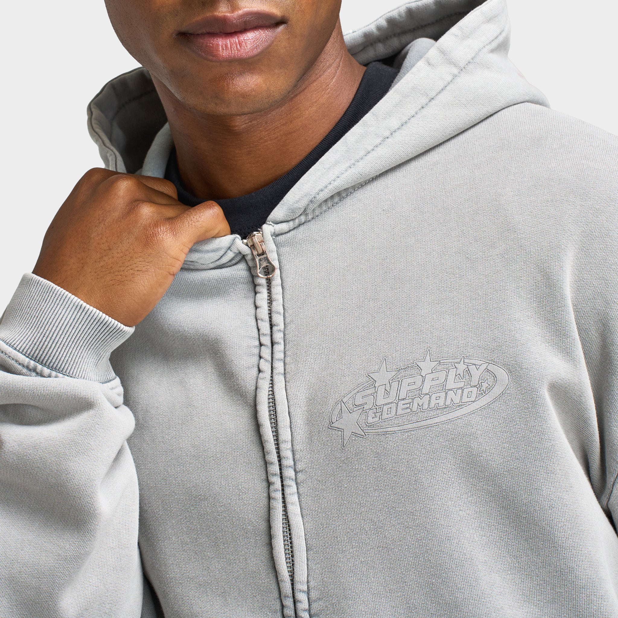 Supply & Demand Fracture Full Zip Hoodie / Washed High Rise - Image 3