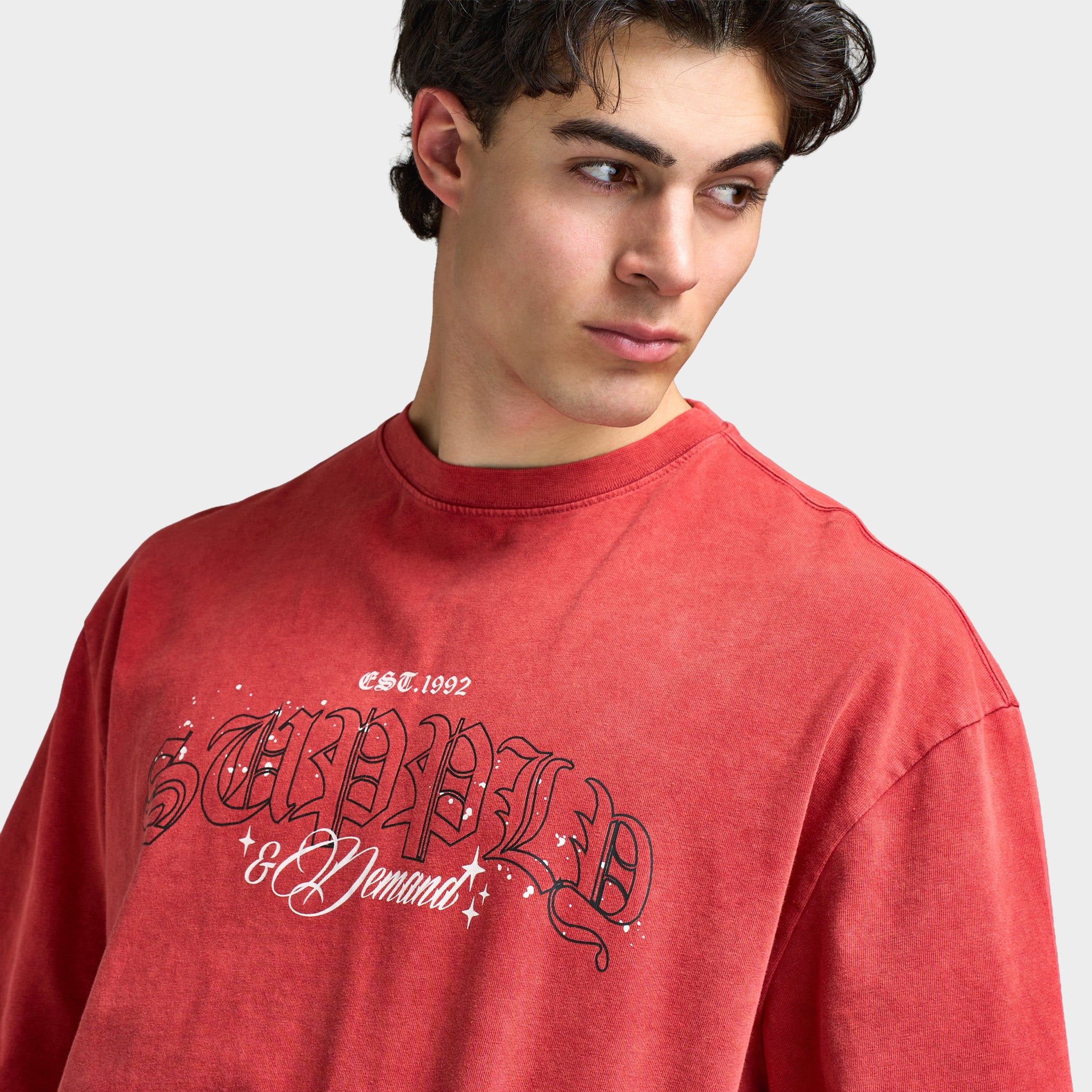 Supply & Demand Graphic T-Shirt / Jester Red - Image 3